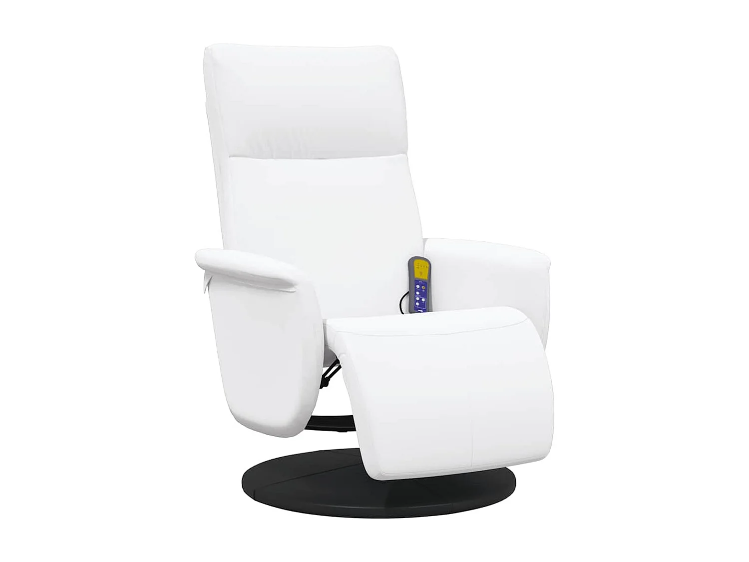 Fauteuil inclinable-Fauteuil de massage repose-pieds blanc similicuir SHL4629
