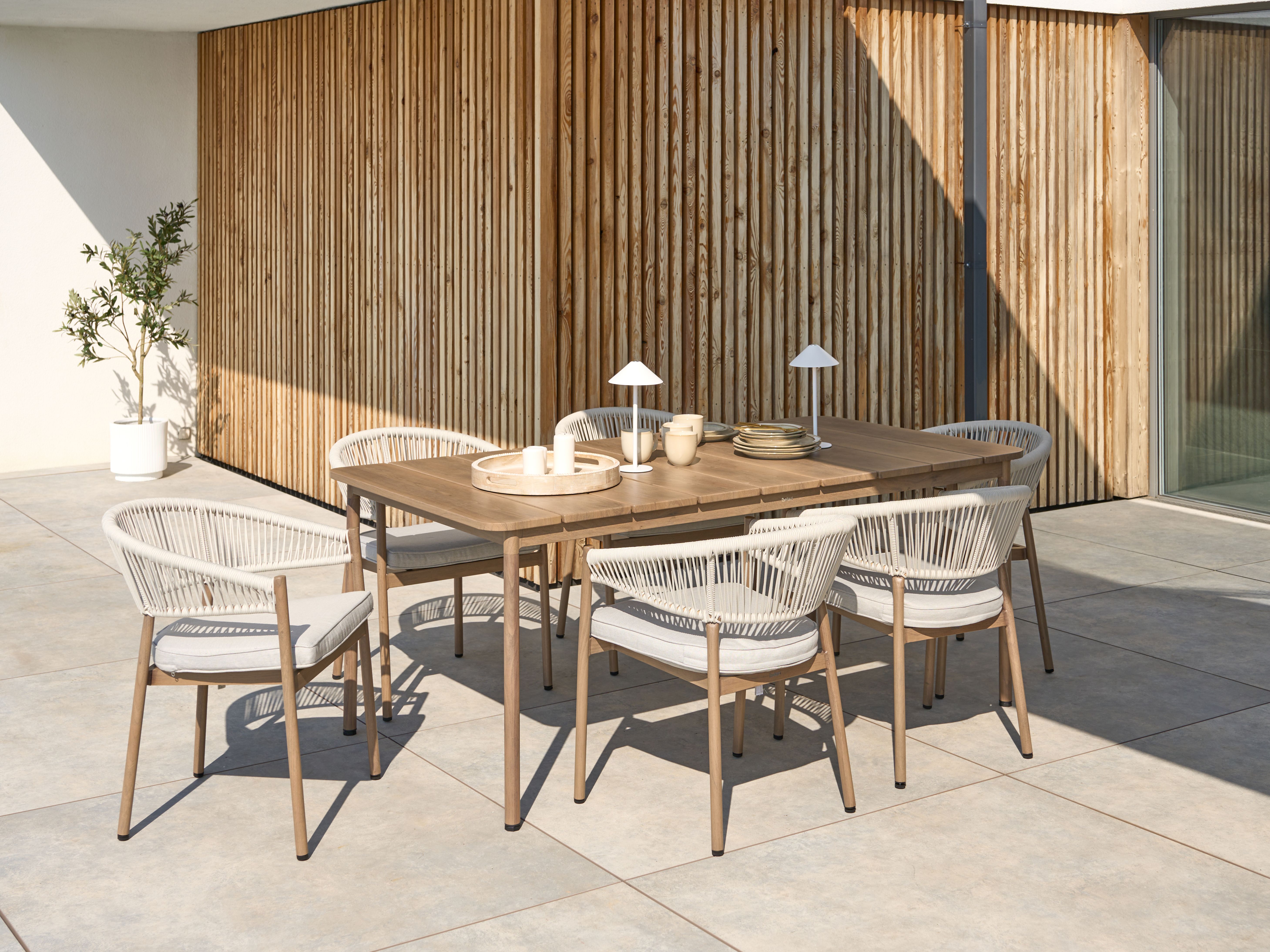 Garden Dining Table FLAVIA 185 cm 96 cm Metal Brown