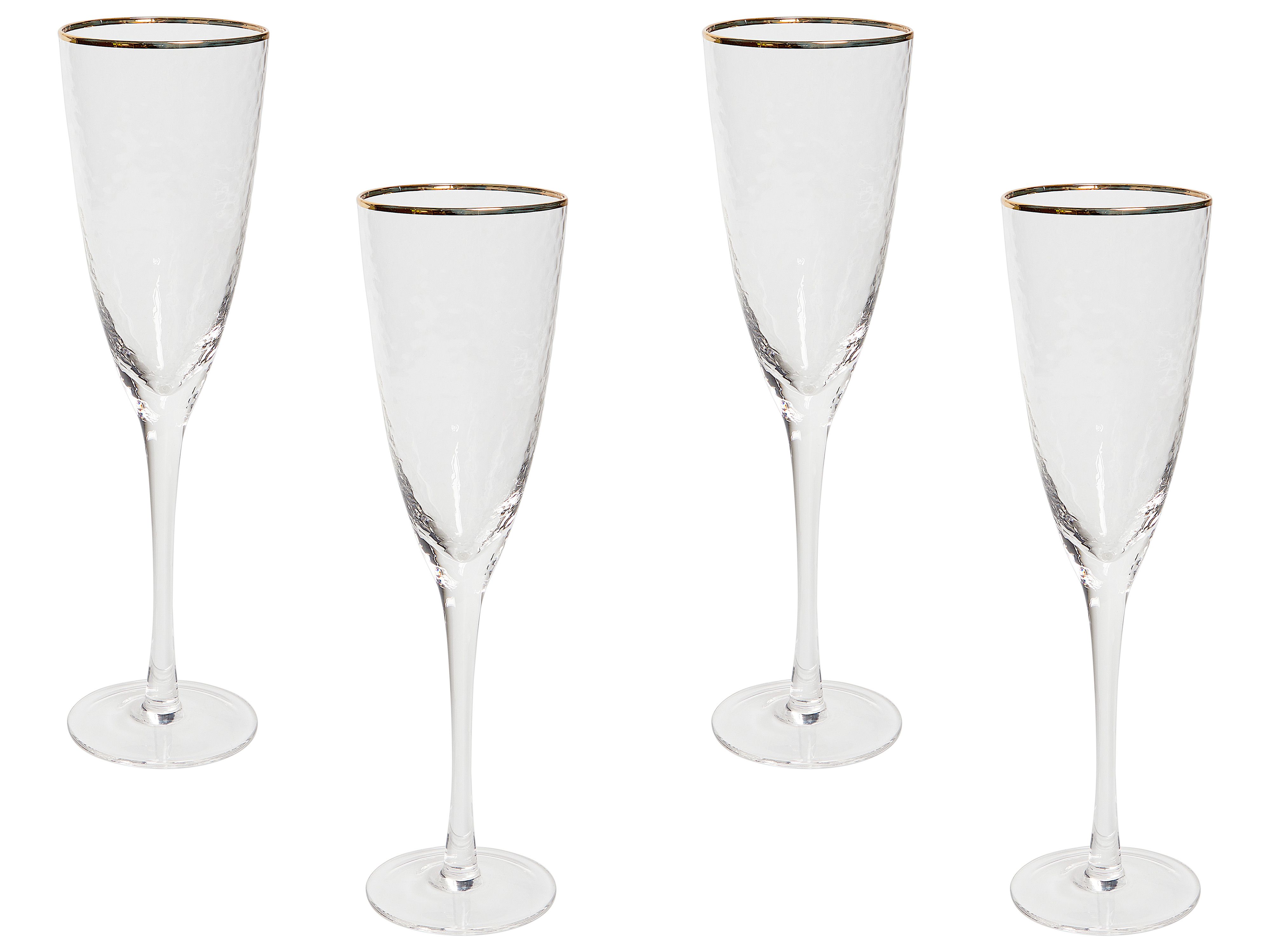 Set of 4 Champagne Flutes TOPAZ 250 ml Transparent