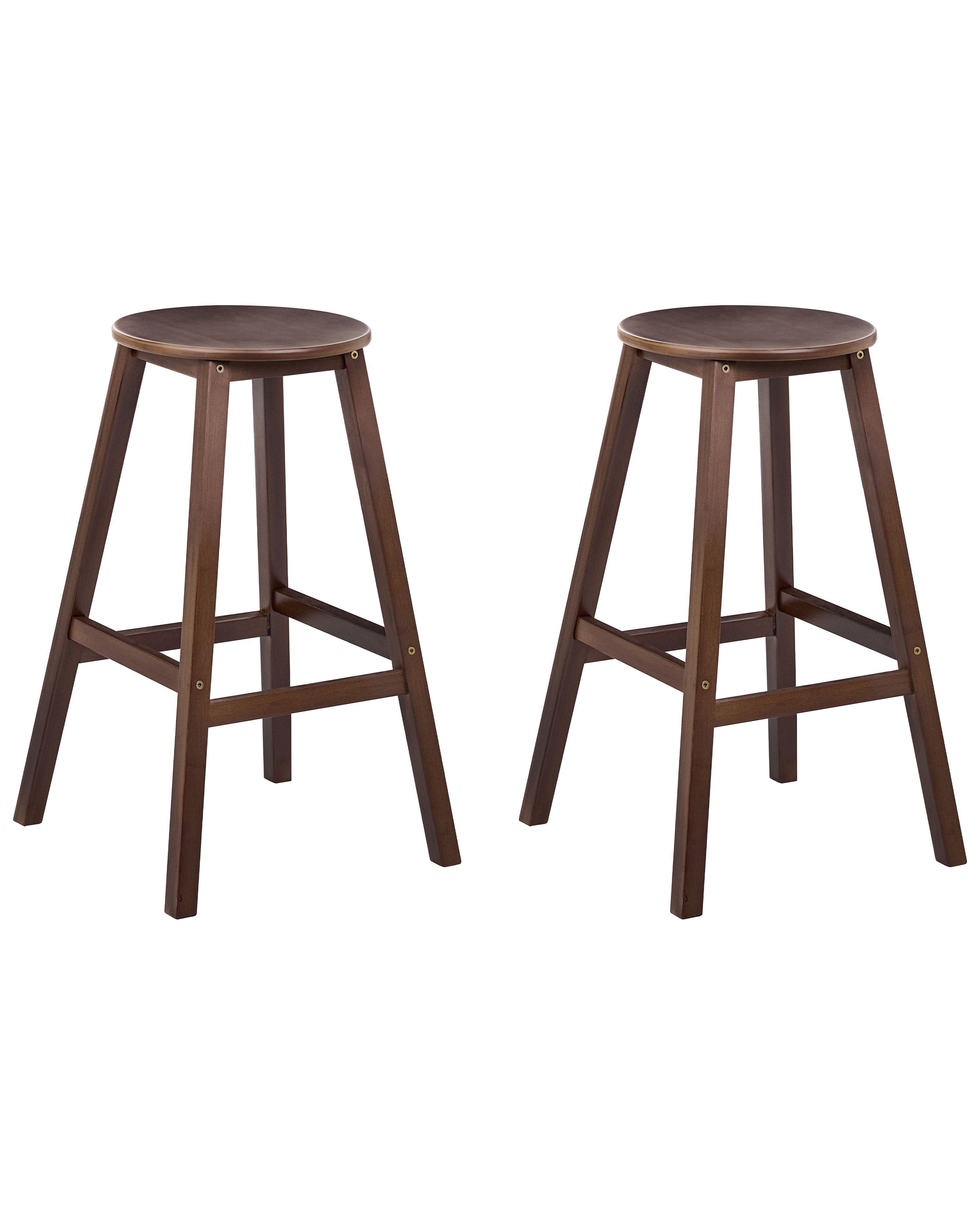 Set of 2 Bar Stools ANCELLE Bamboo Dark Brown