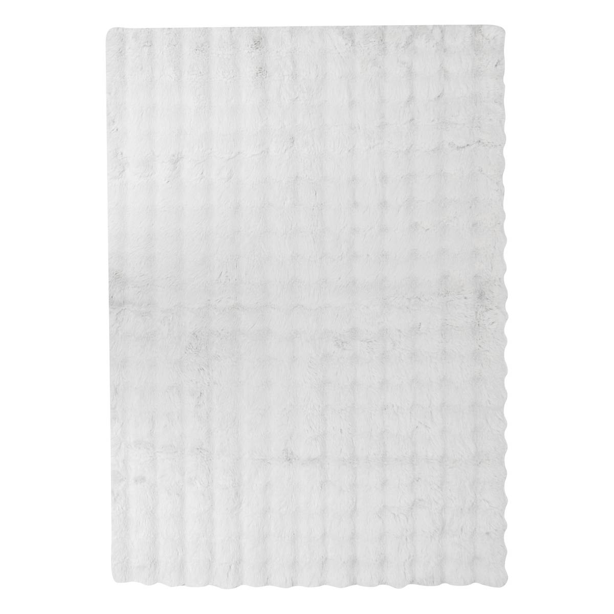 3D Faux Fur Rug "Zephy" White, 170x120 cm