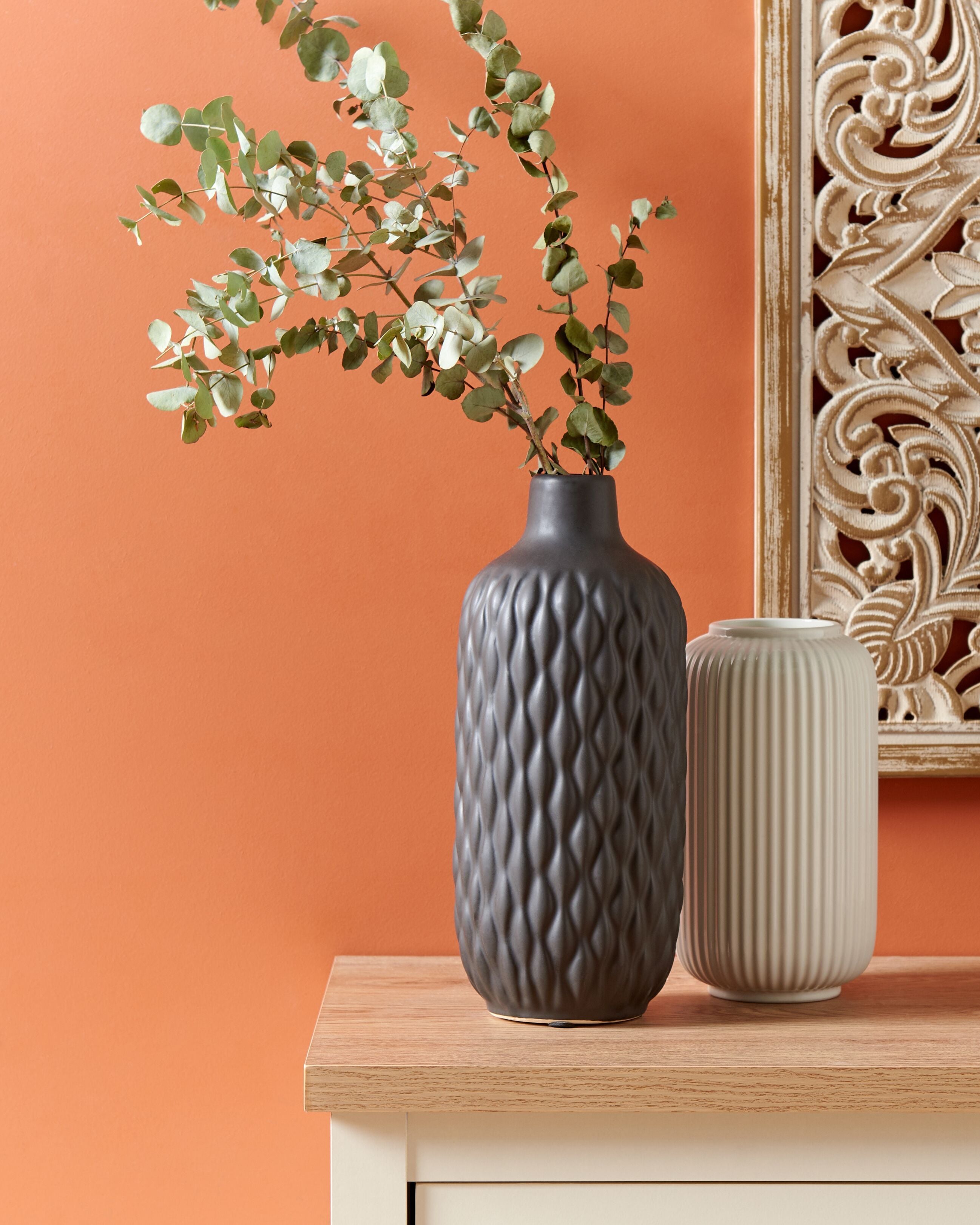 Decorative Vase EMAR Stoneware 31 cm Black