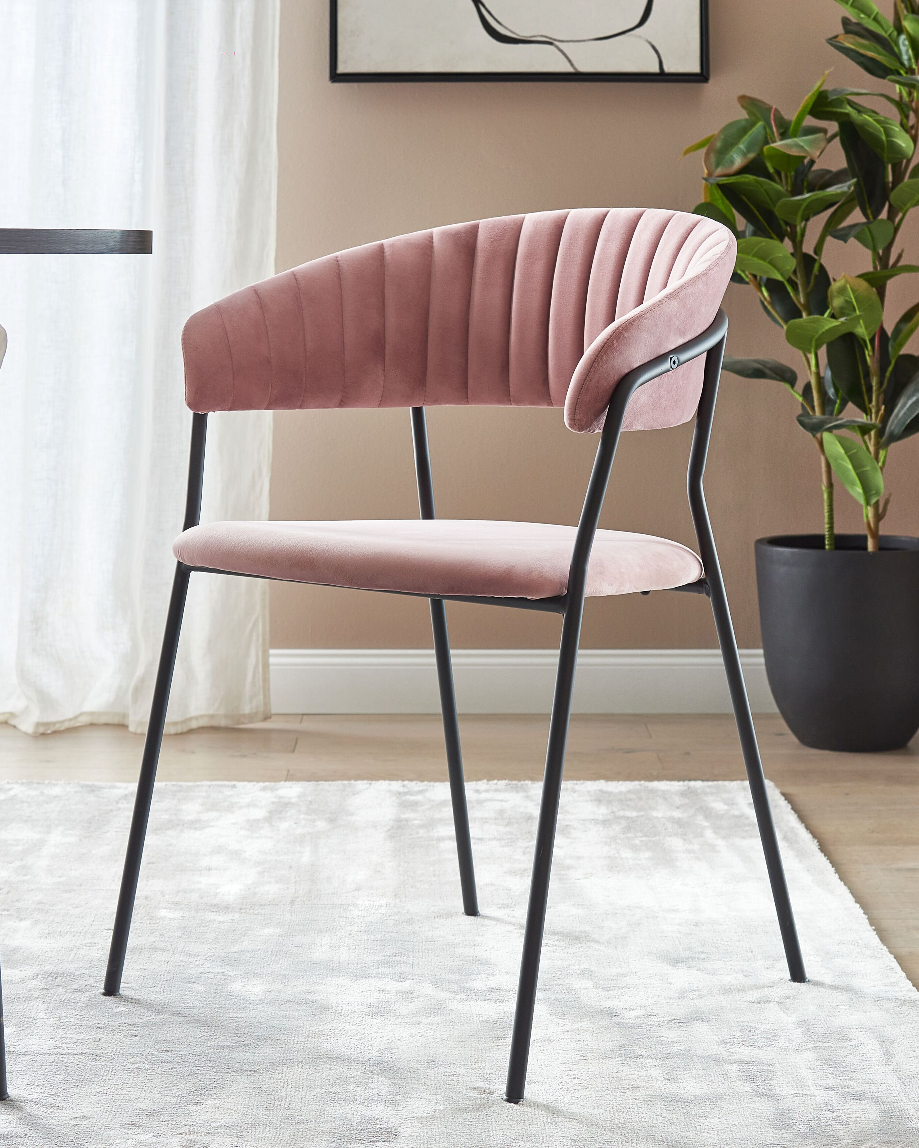 Set of 2 Dining Chairs MARIPOSA Velvet Pink