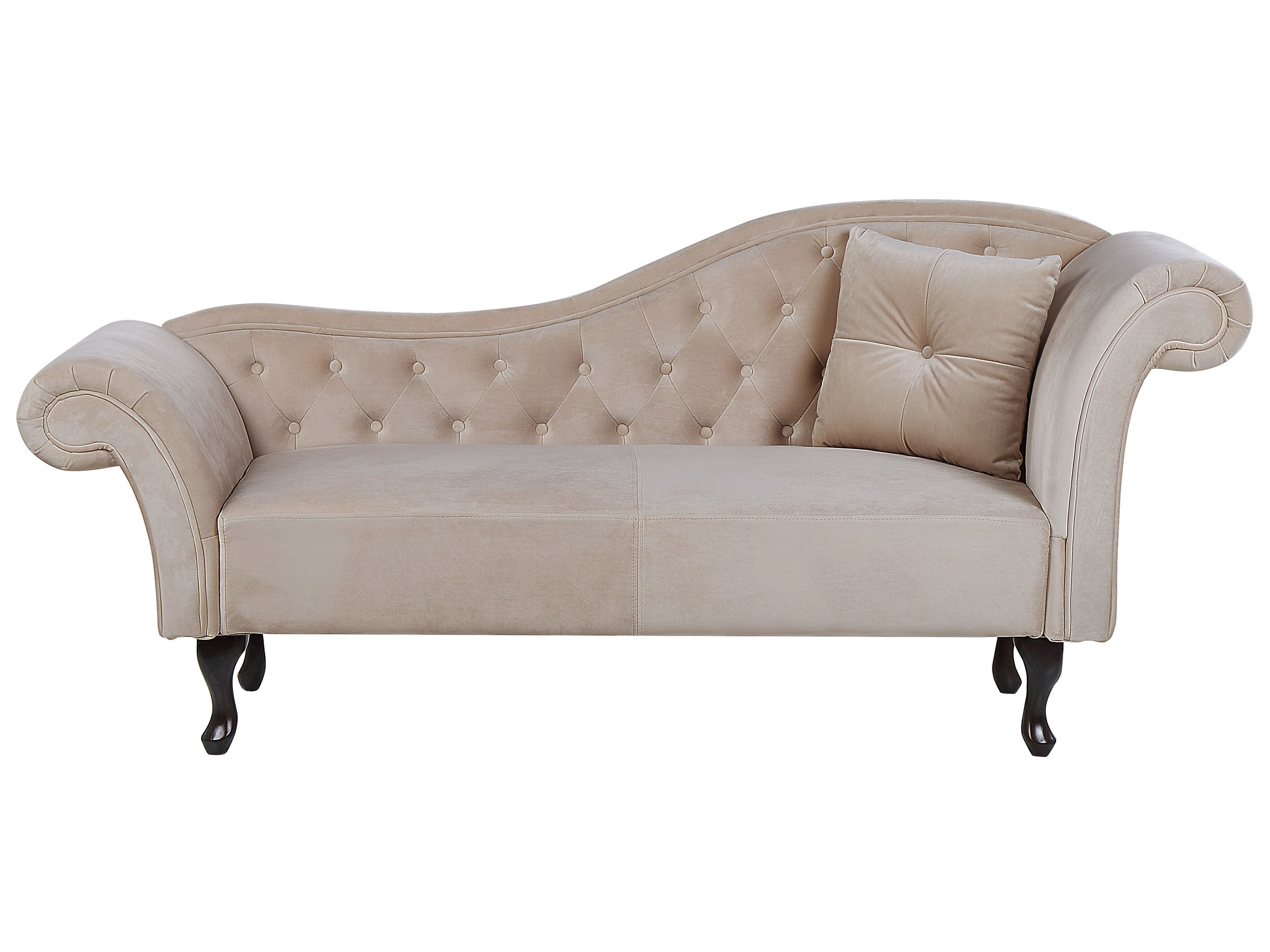 Right-Hand Chaise Lounge LATTES Velvet Beige