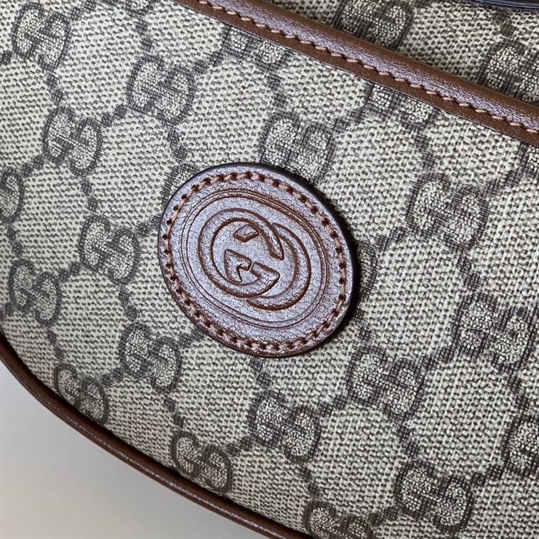 Half-moon-shaped mini bag with Interlocking G Beige and ebony – GB1161:1High-quality replica