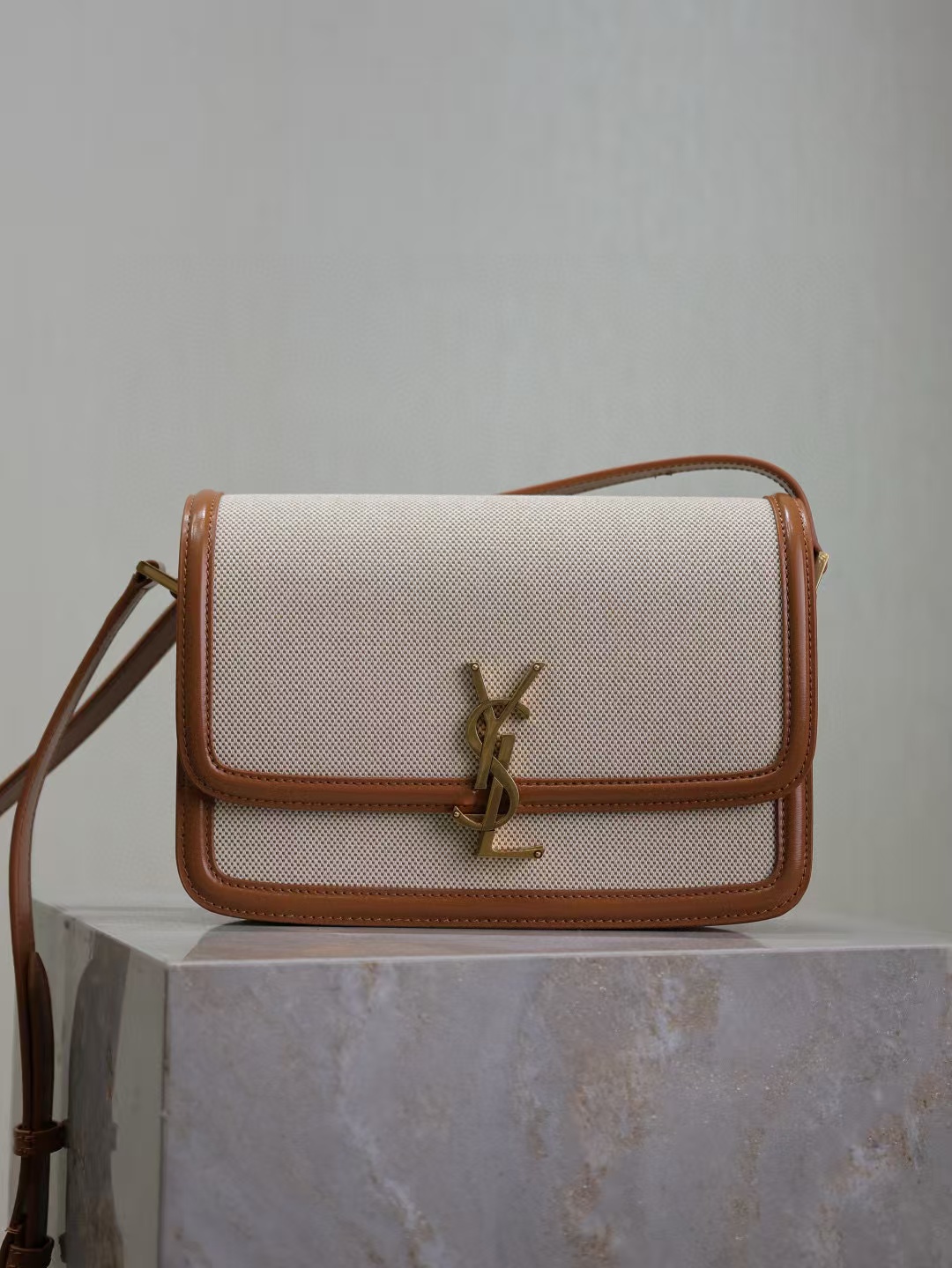 SOLFERINO MEDIUM SATCHEL IN BOX SAINT LAURENT LEATHER