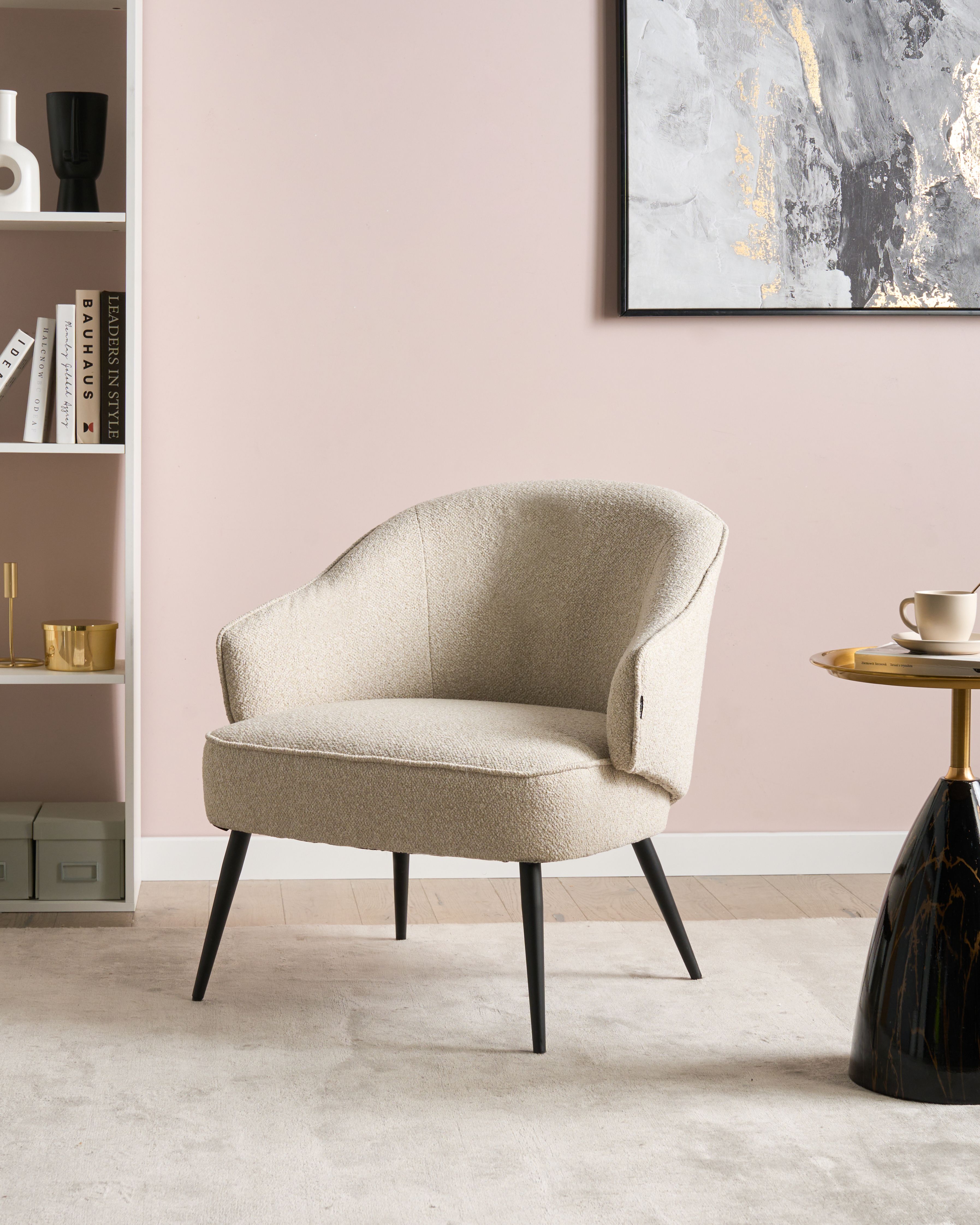 Armchair KAYLA Boucle Light Beige
