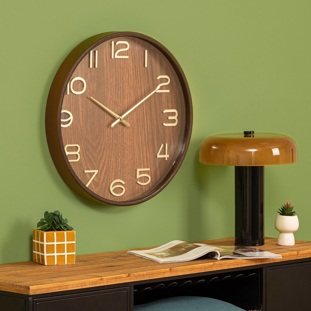 Clock "Ivana" Dark wood, D. 55 cm