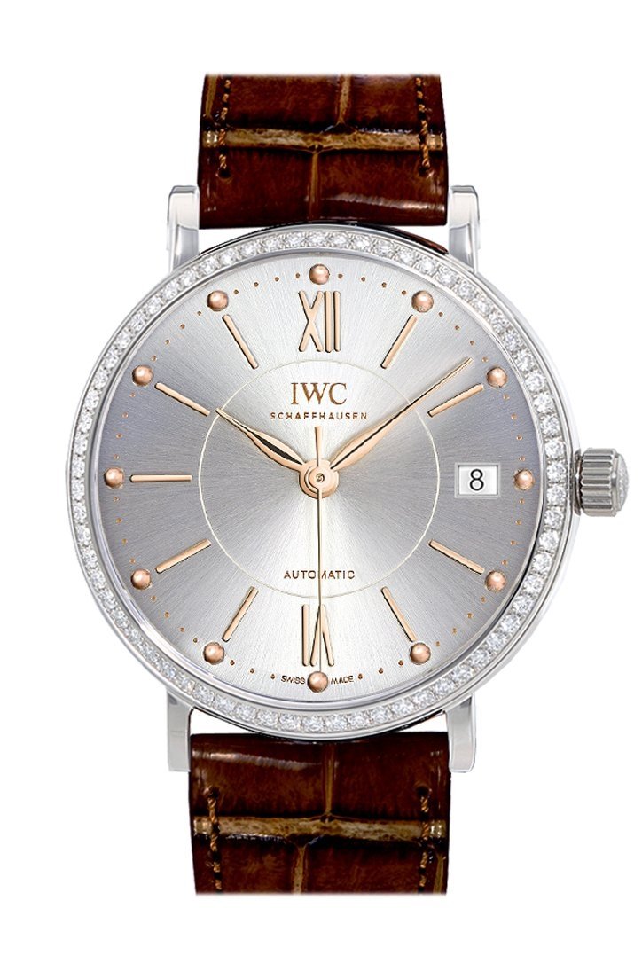 IWC Portofino Automatic Silver Dial Diamond 37mm Men's Watch IW458103(1:1 replica) - Top club