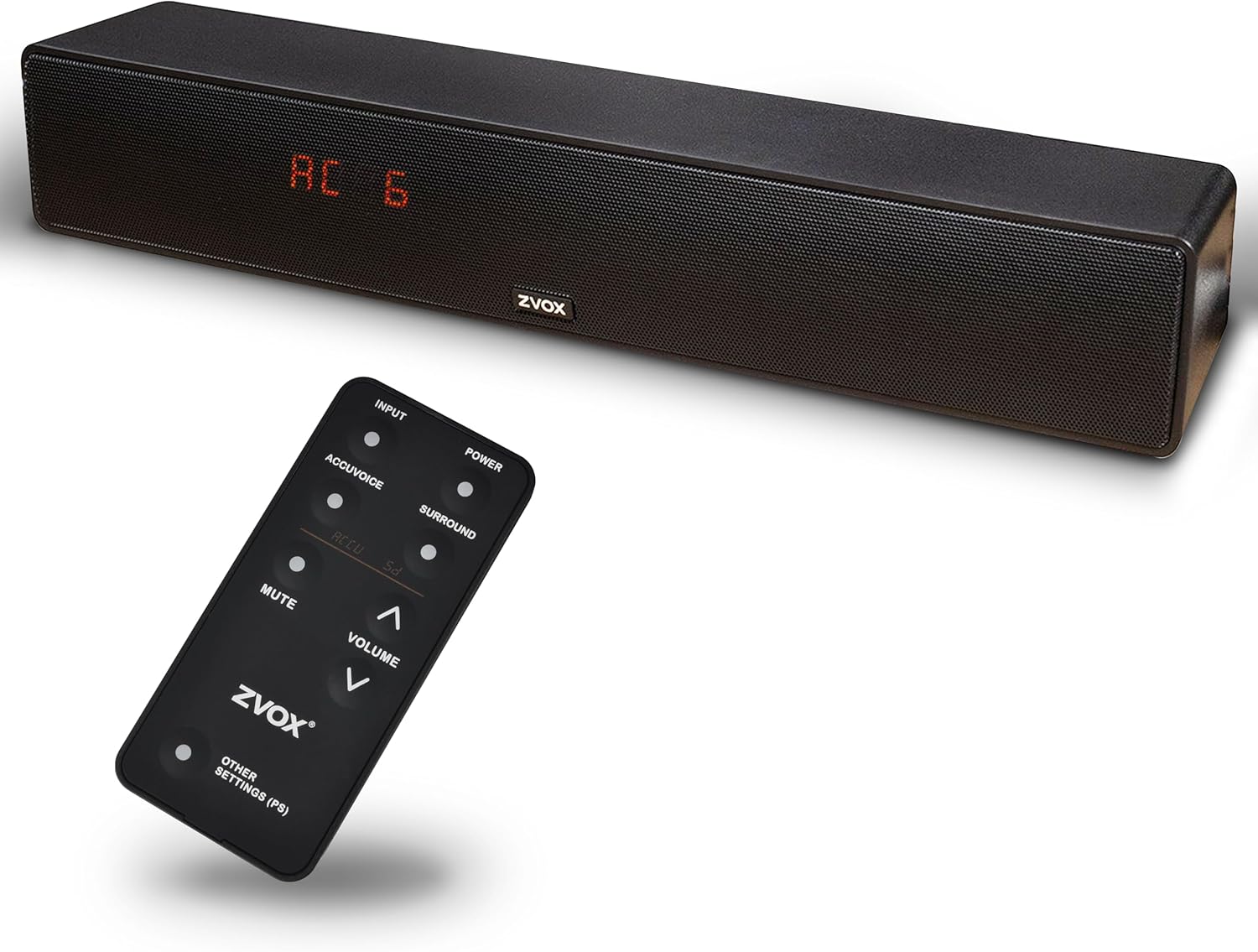 ZVOX Dialogue Clarifying Sound Bar - Patented Hearing Technology, AccuVoice TV Sound Bar with 12 Levels of Voice Boost, 17