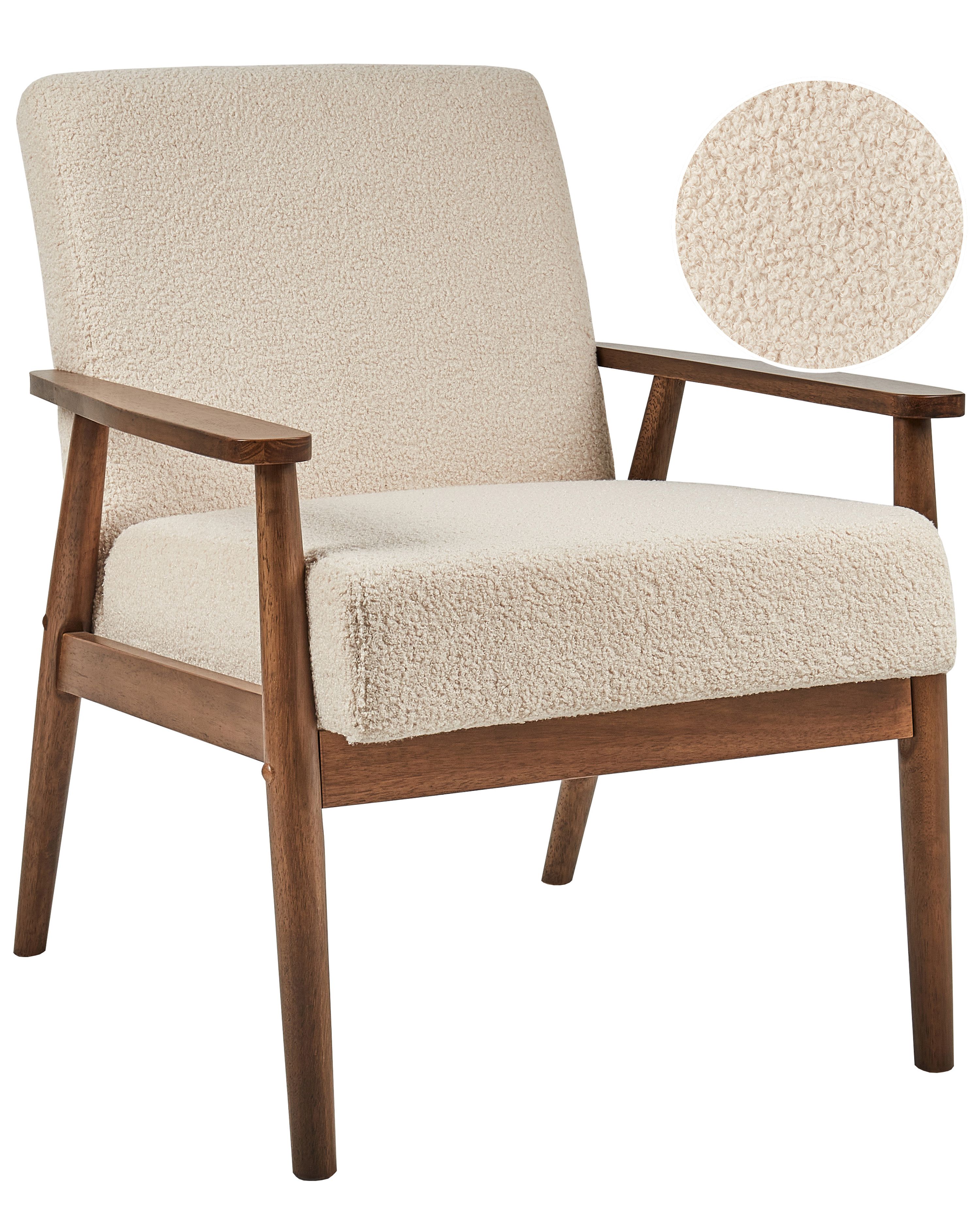 Armchair ESRUM Boucle Dark Brown/ Beige