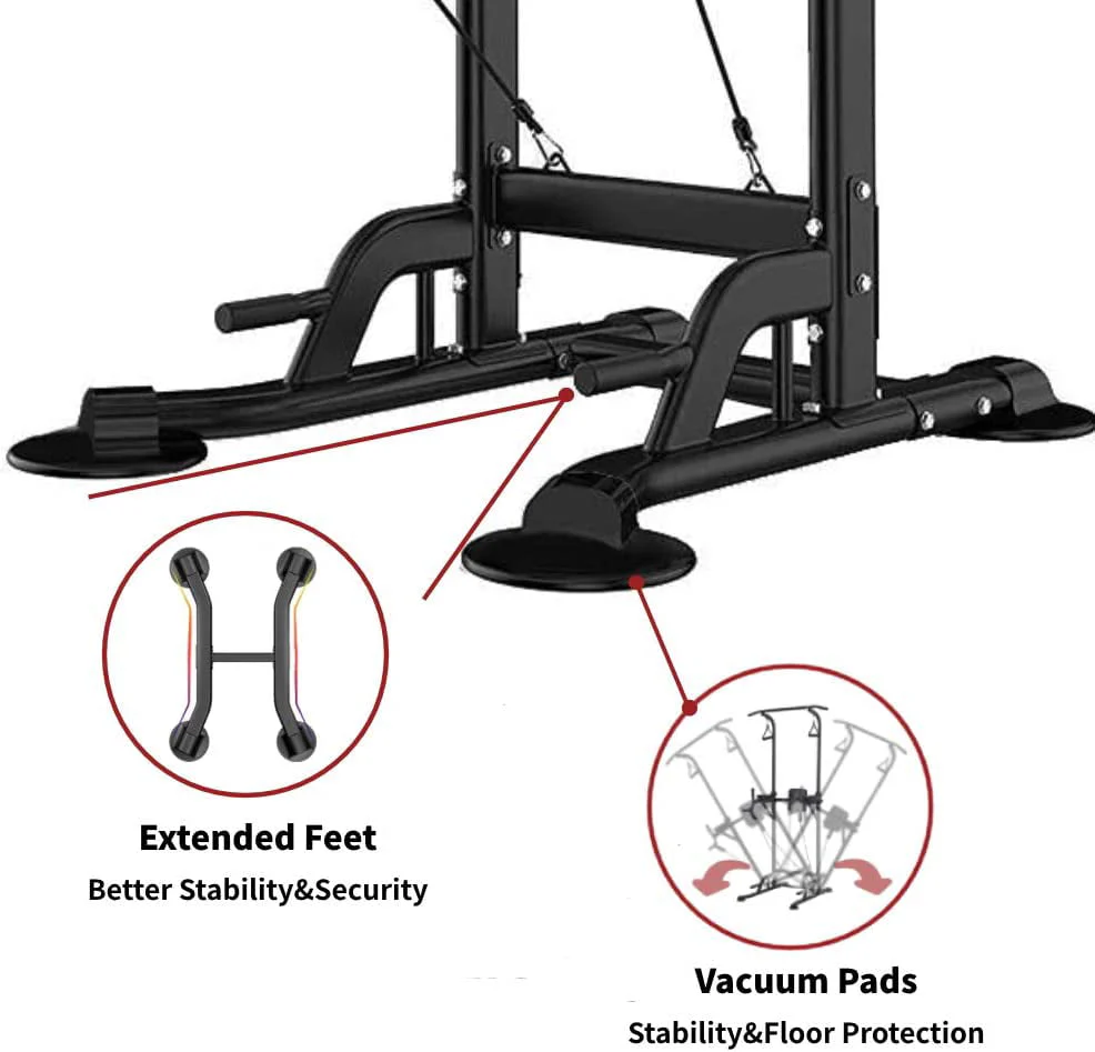 Tappio Multifunction Power Tower Dip Bar Station Pull Up Bar Stand for Home Gym, Adjustable Strength Training Fitness Equipment with Backrest,400lb Capacity - Image 3