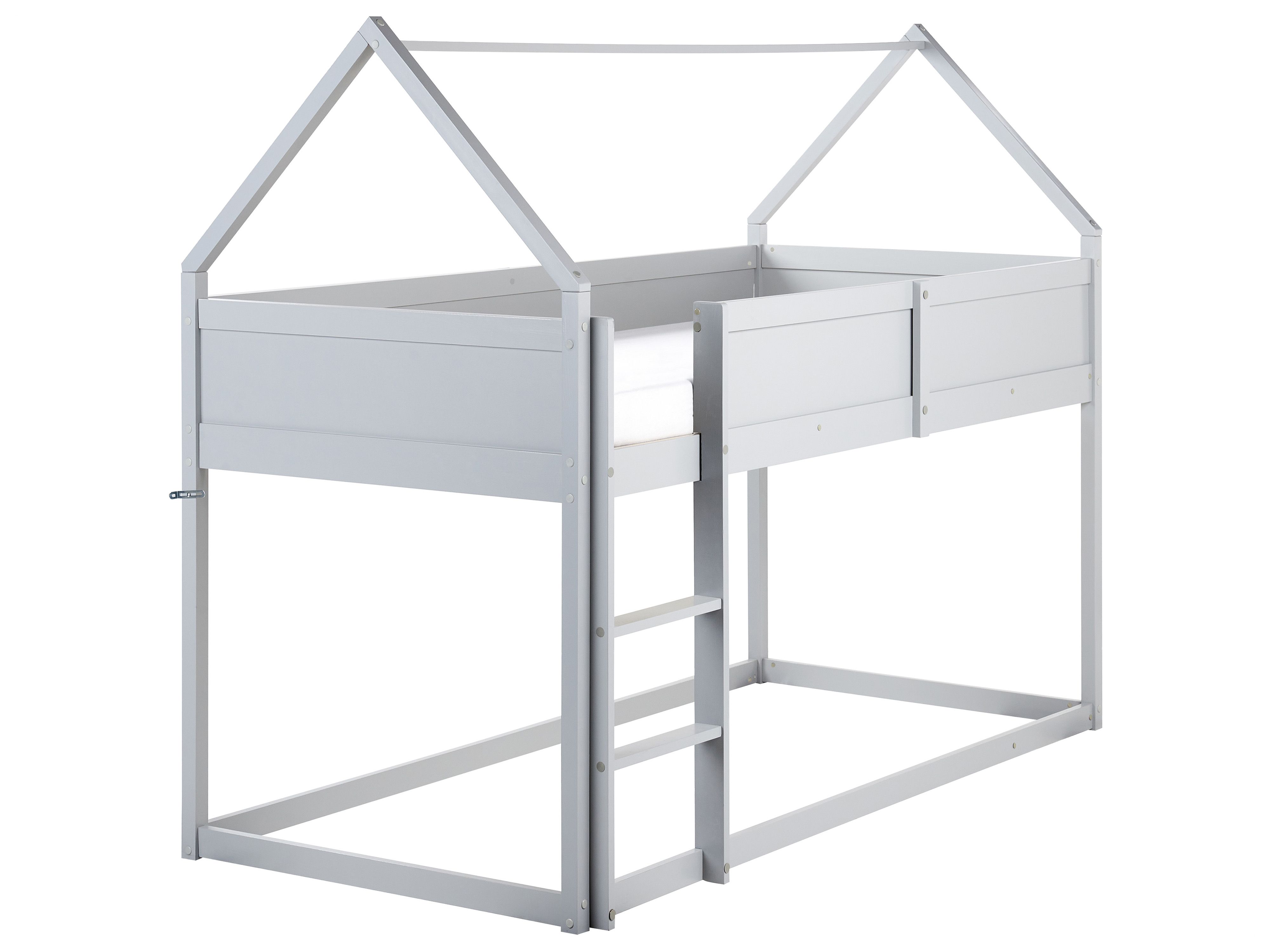 Mid Sleeper Bed House Pine Wood DIENNE 90 x 200 cm (EU Single) Grey