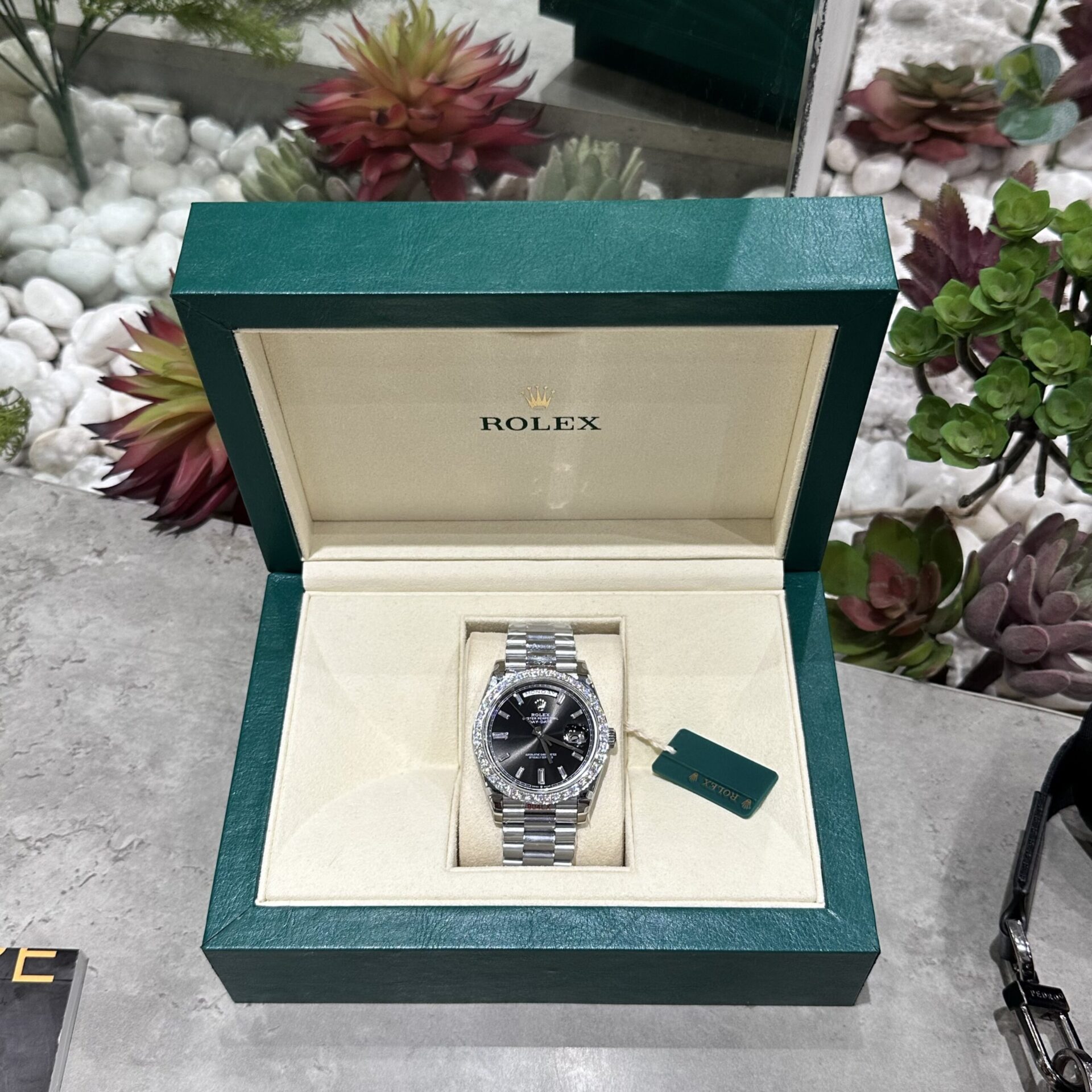 Rolex Replica Watch Day-Date 228236 Moissanite Diamond Black Dial 168gram GM V3 40mm - Top club