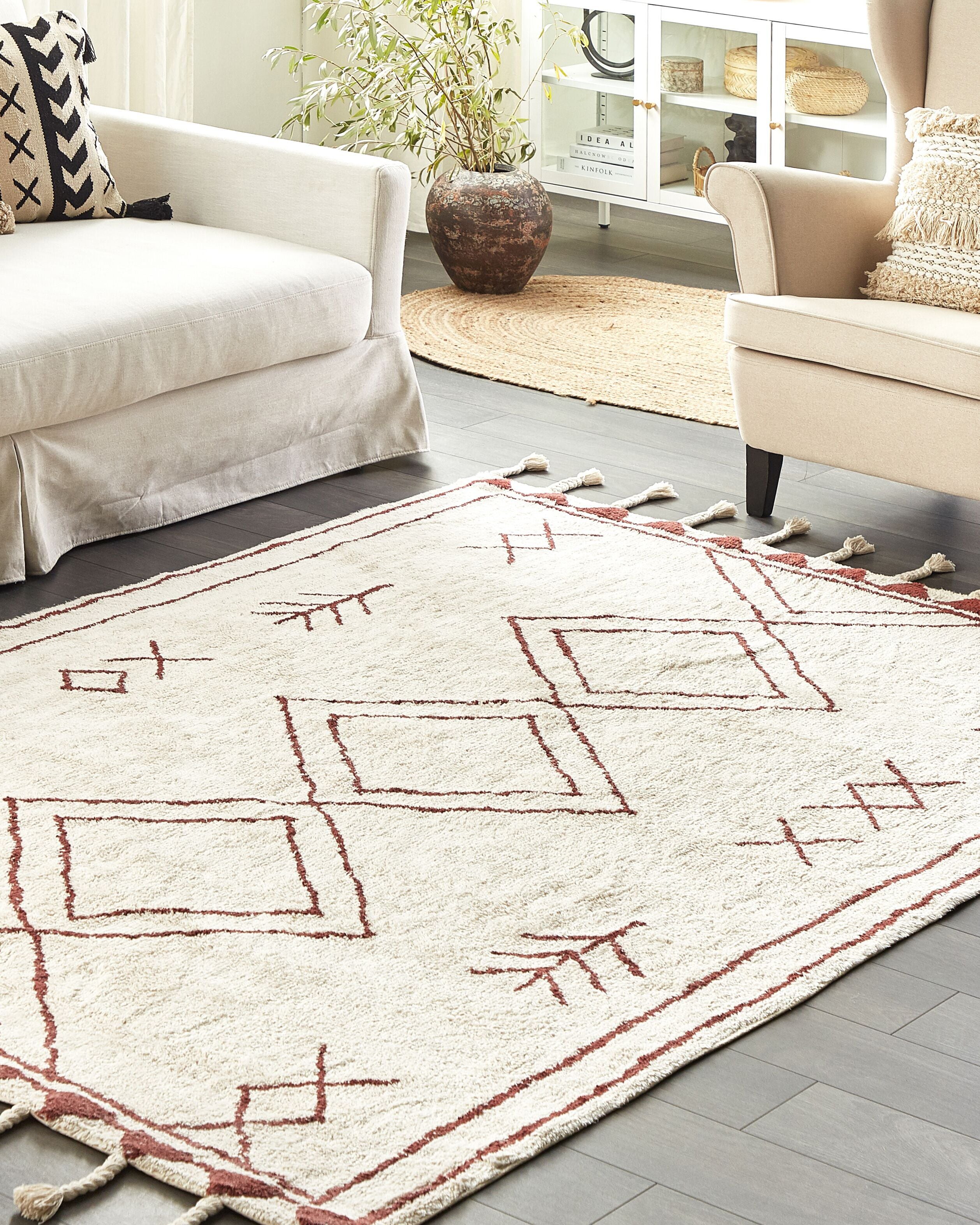 Rug KENITRA Off-White 160 x 230 cm Cotton