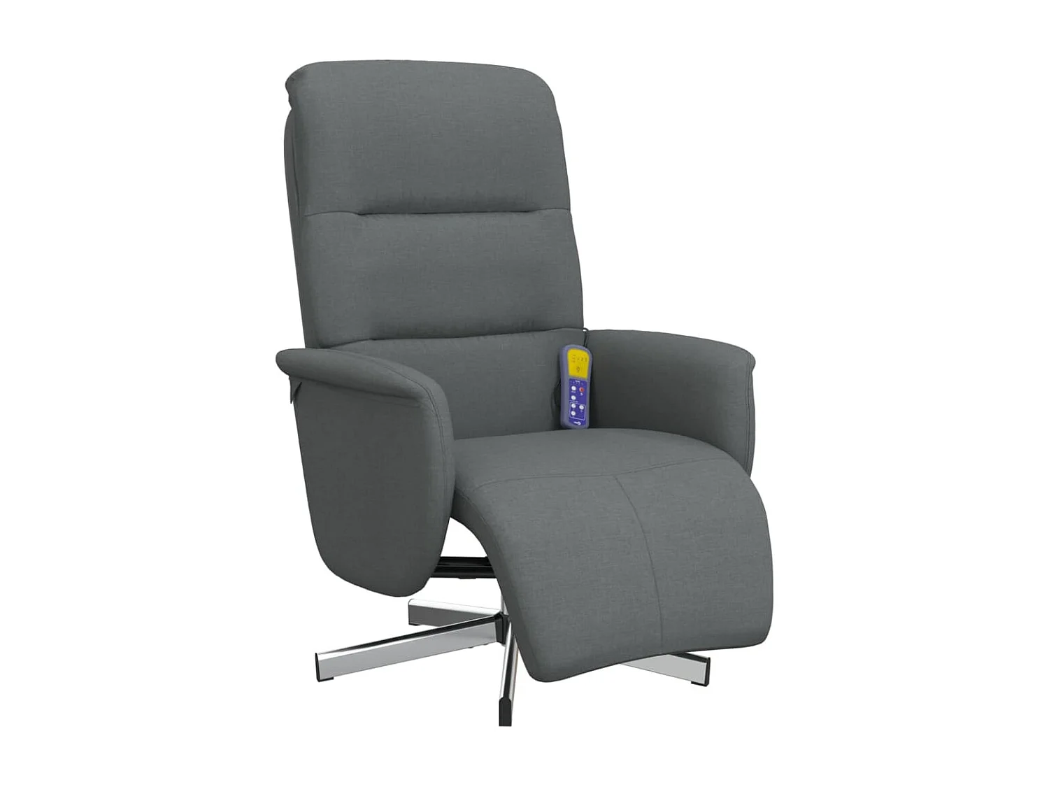 Fauteuil inclinable de massage et repose-pieds gris foncé tissu SHL3572