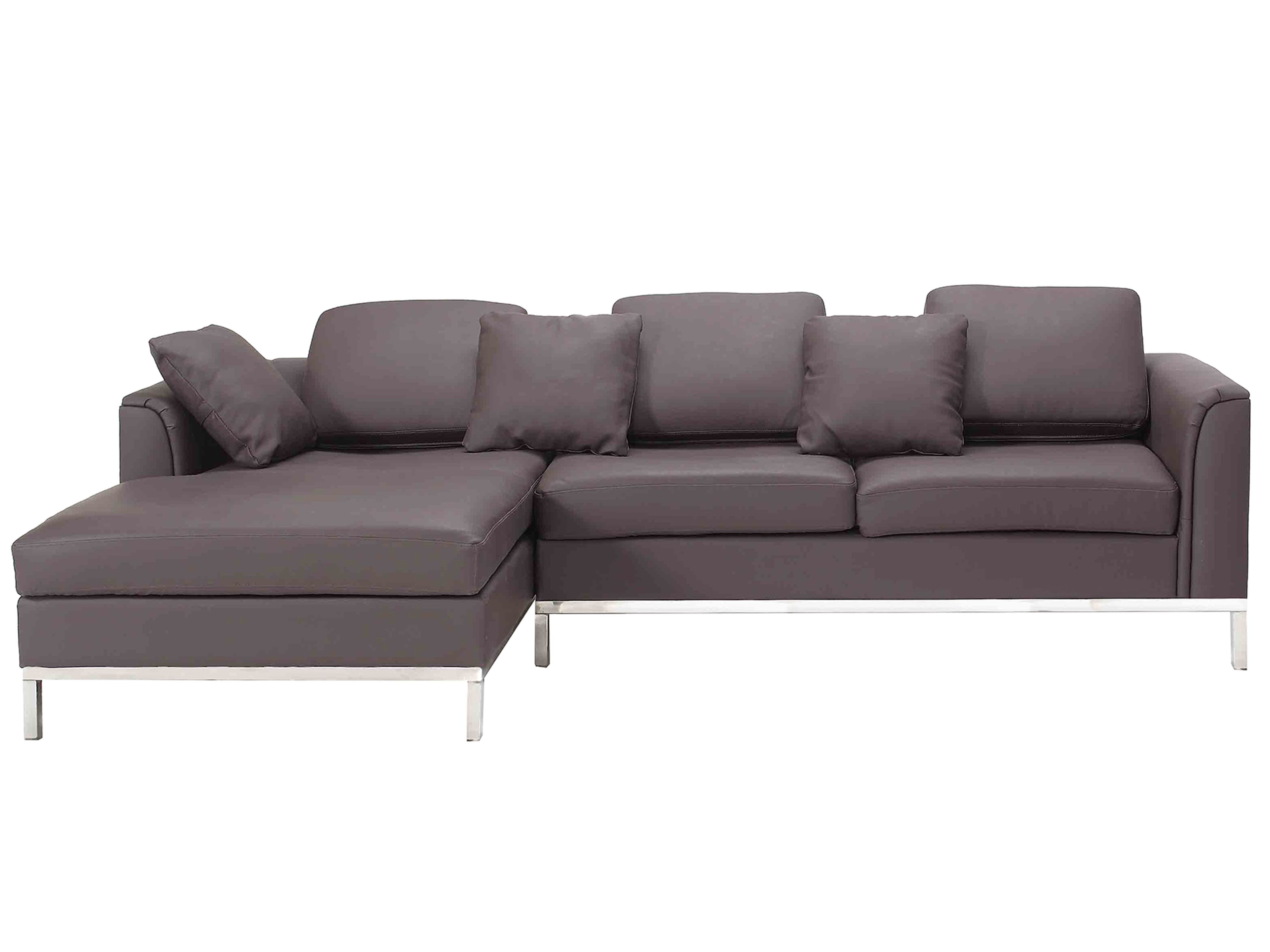Corner Sofa 4 Seater OSLO Leather Brown Right Hand