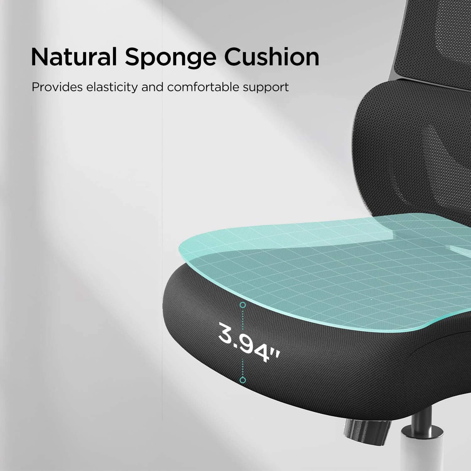 Hbada P1 Office Chair, Desk Chair with Adjustable Lumbar Support, Home Office Desk Chair with 2D Headrest, FILP-up Armrest, Swivel Computer Chair, Black - Image 8