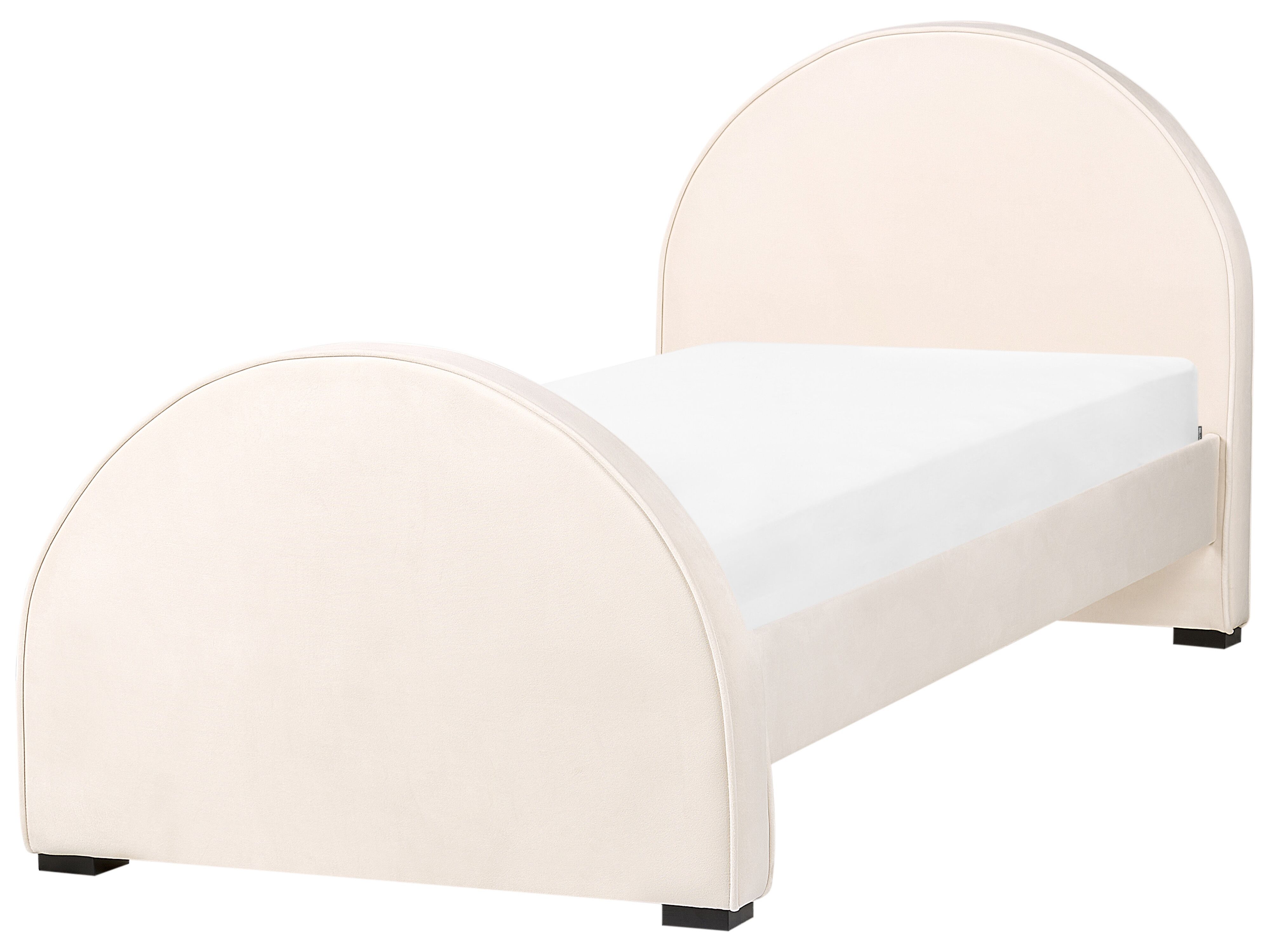 Kids Bed Velvet NOZAY 90 x 200 cm (EU Single) Beige