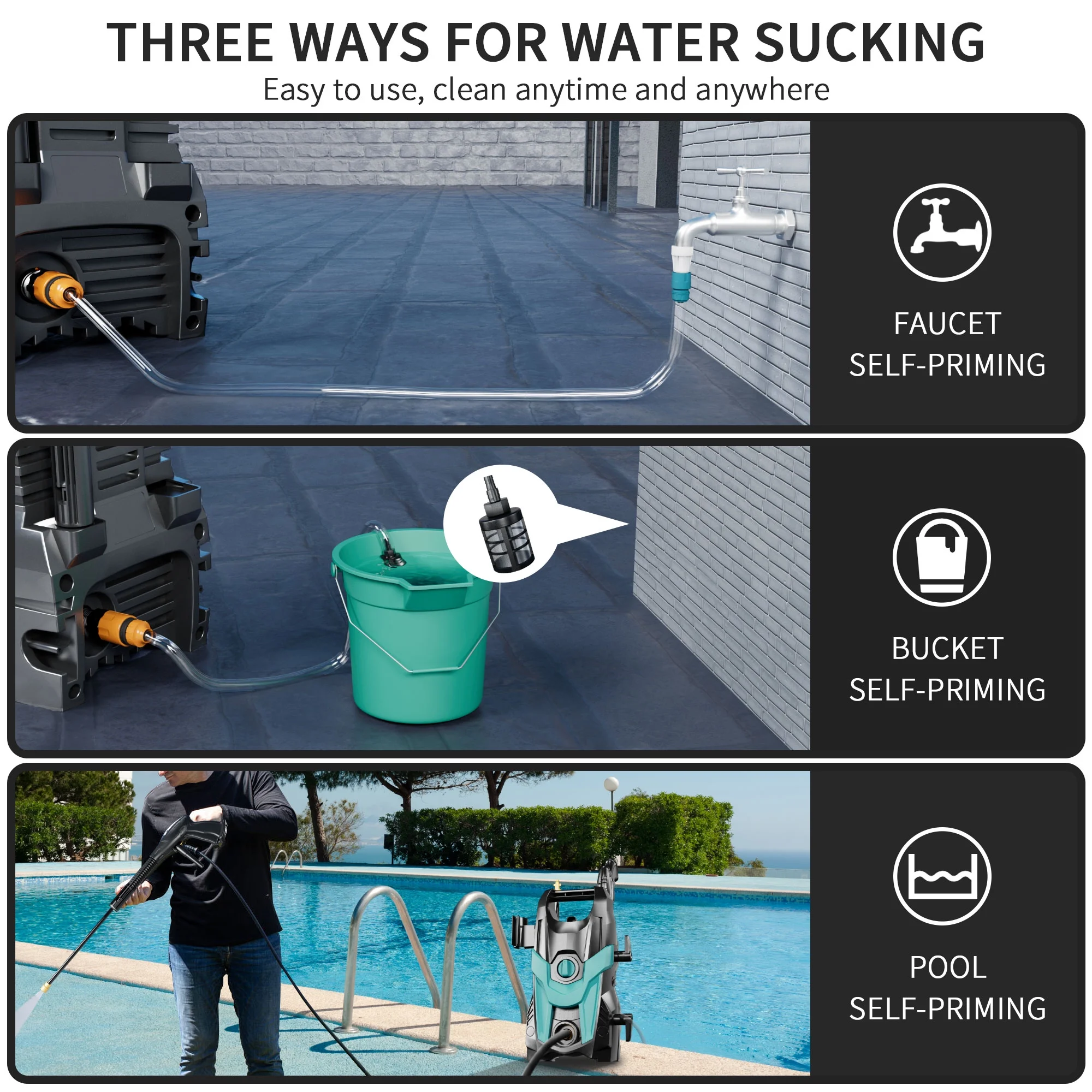 Electric Pressure Washer, 4500 PSI 3.2 GPM Power Washer with 4 Quick Connect Nozzles, High Pressure Cleaning Machine with Foam Cannon for Cars/Fences/Driveways/Patios/Home Cleaning - Image 17
