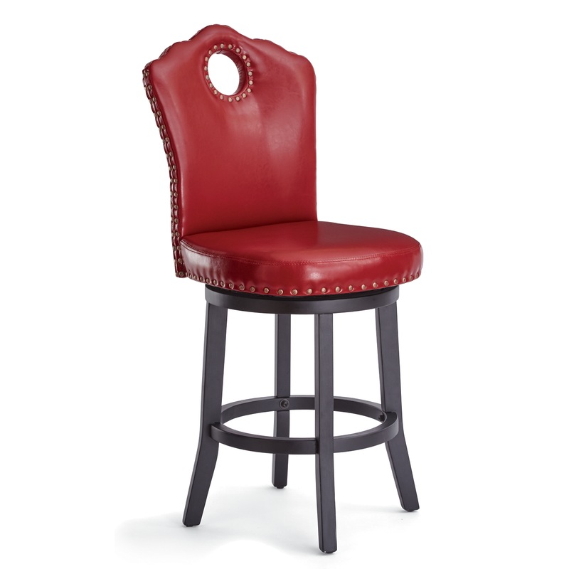 High-Back Swivel Bar or Counter Stool with Nailhead Trim - MIDNIGHT VELVET CATALOG