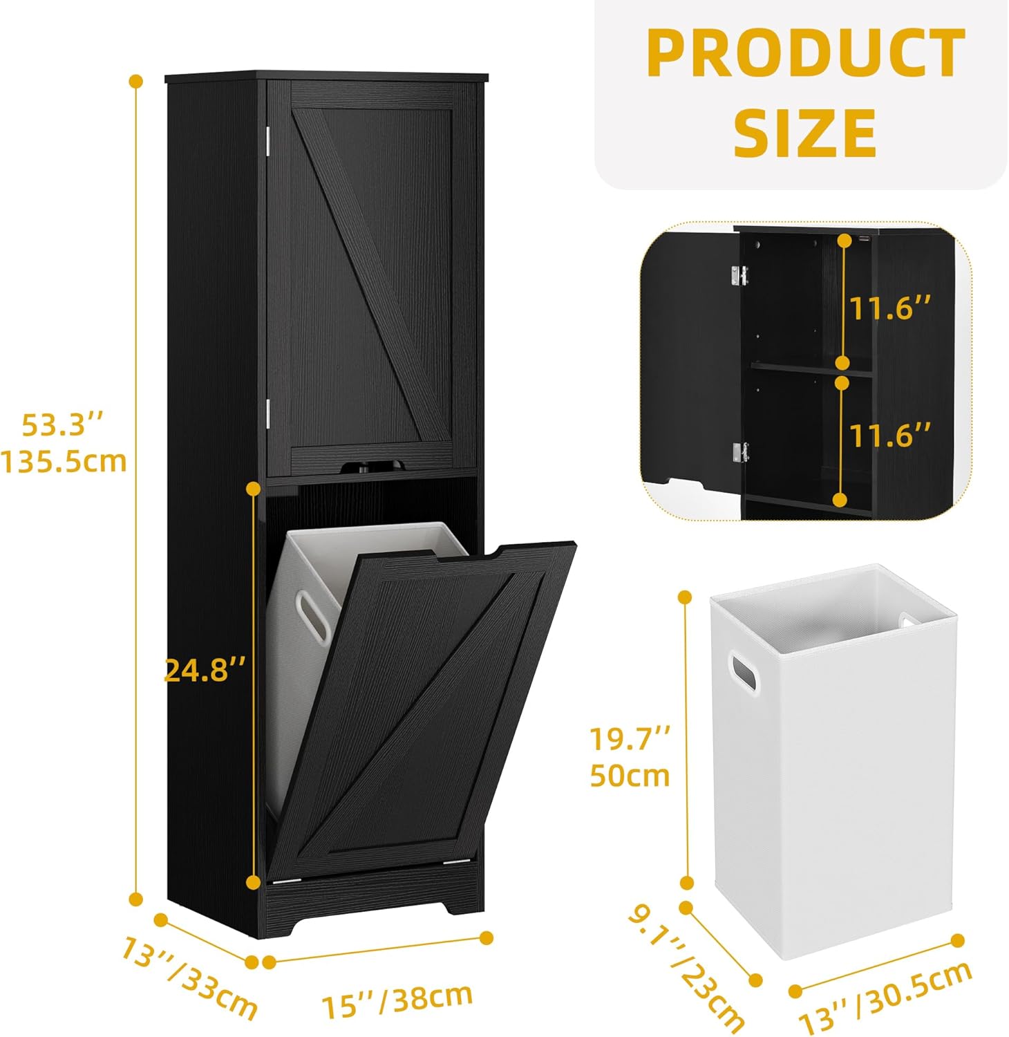 DWVO Tilt Out Laundry Hamper - 53