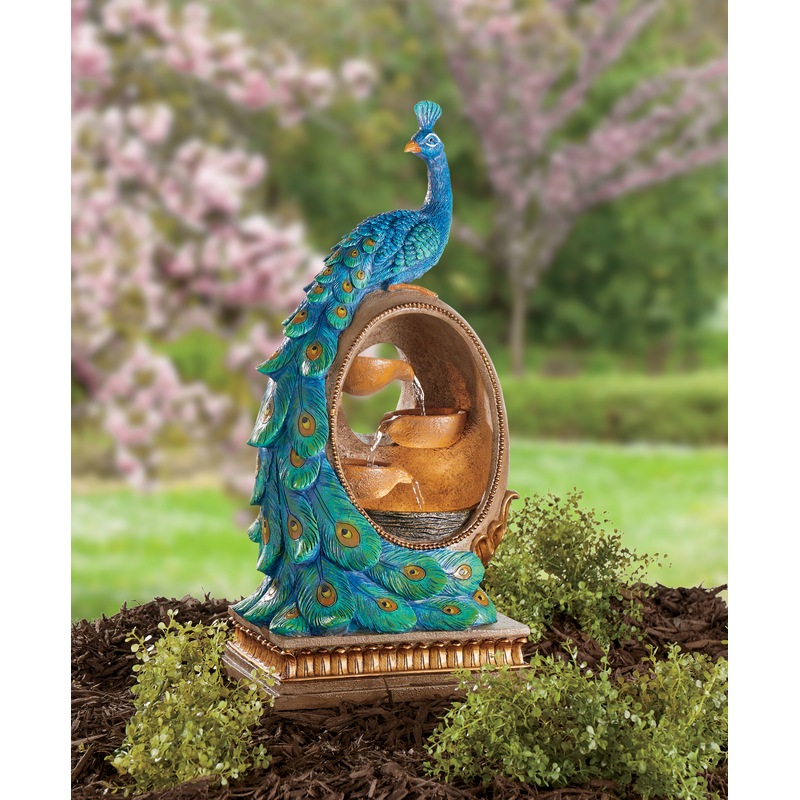 Peacock Fountain - MIDNIGHT VELVET CATALOG