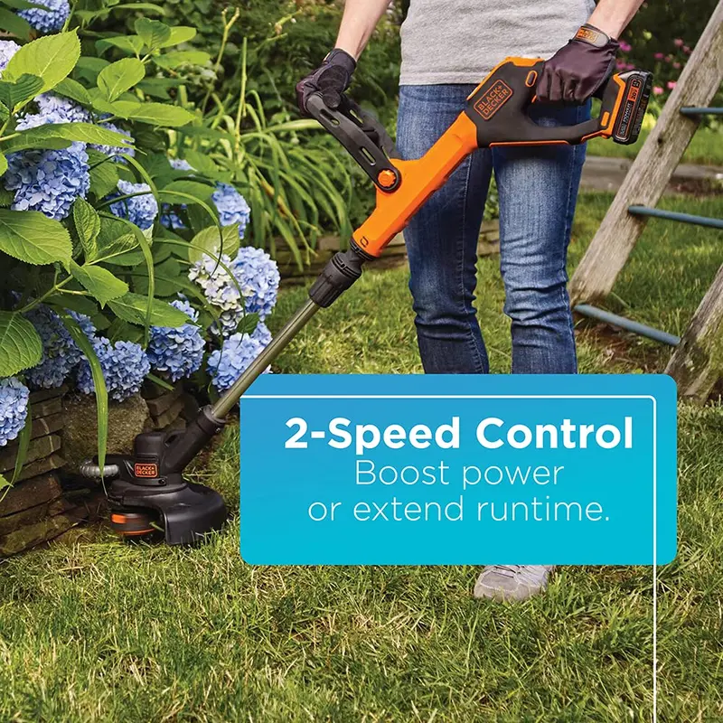 BLACK+DECKER 20V Max Cordless Trimmer/Edger With Easy Feed, 12-Inch, 2 Batteries - LSTE520 - Image 5 BLACK+DECKER 20V Max Cordless Trimmer/Edger With Easy Feed, 12-Inch, 2 Batteries - LSTE520 - Image 5