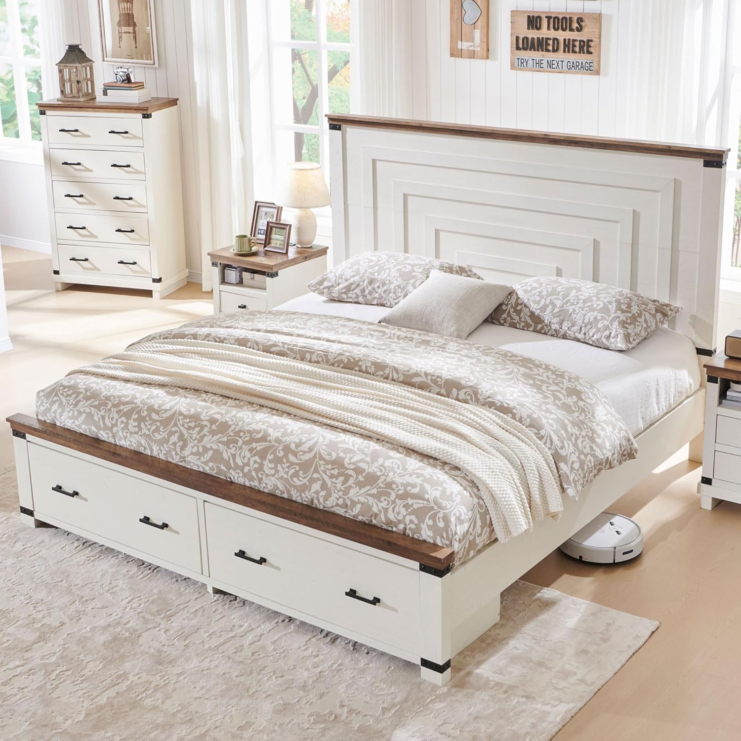 T4TREAM Farmhouse Queen Size Bed Frame with 54