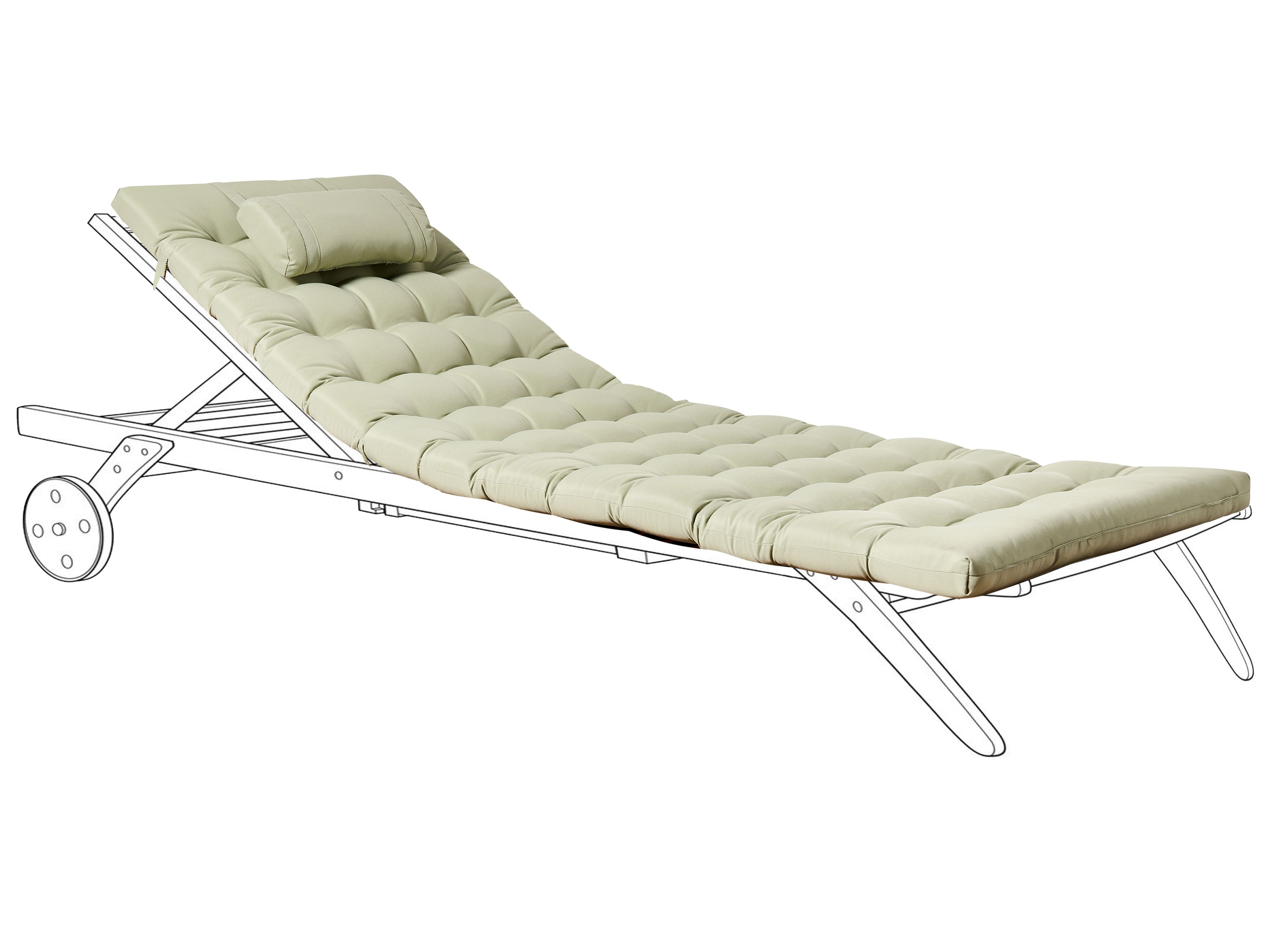 Sun Lounger Pad Cushion CESANA PREMIUM Light Green