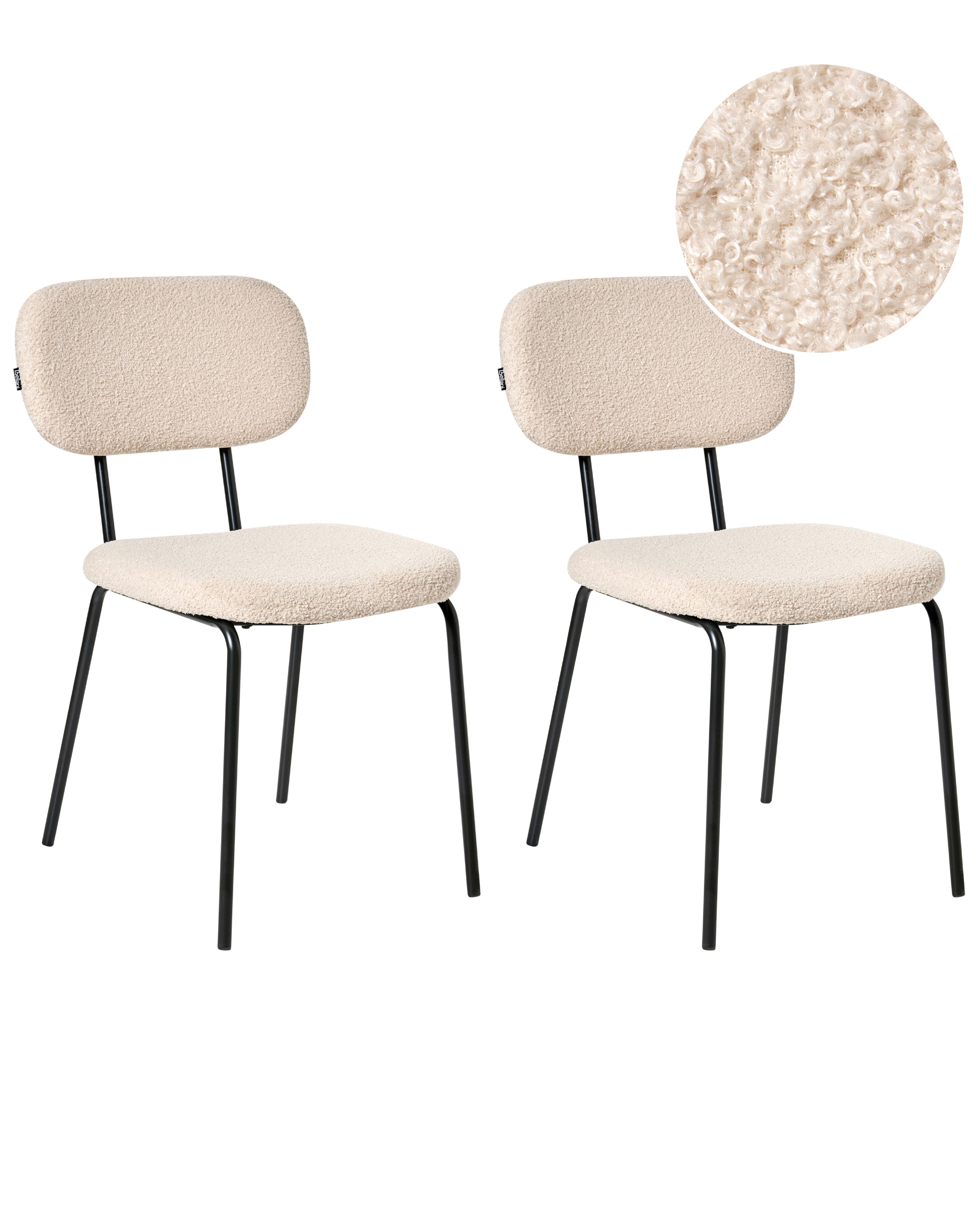 Set of 2 Chairs ADAIR Boucle Beige