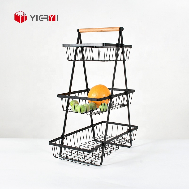 Fruit Storage Basket 2/3 Tier Vegetable Bowl Holder Rack Kitchen Storage