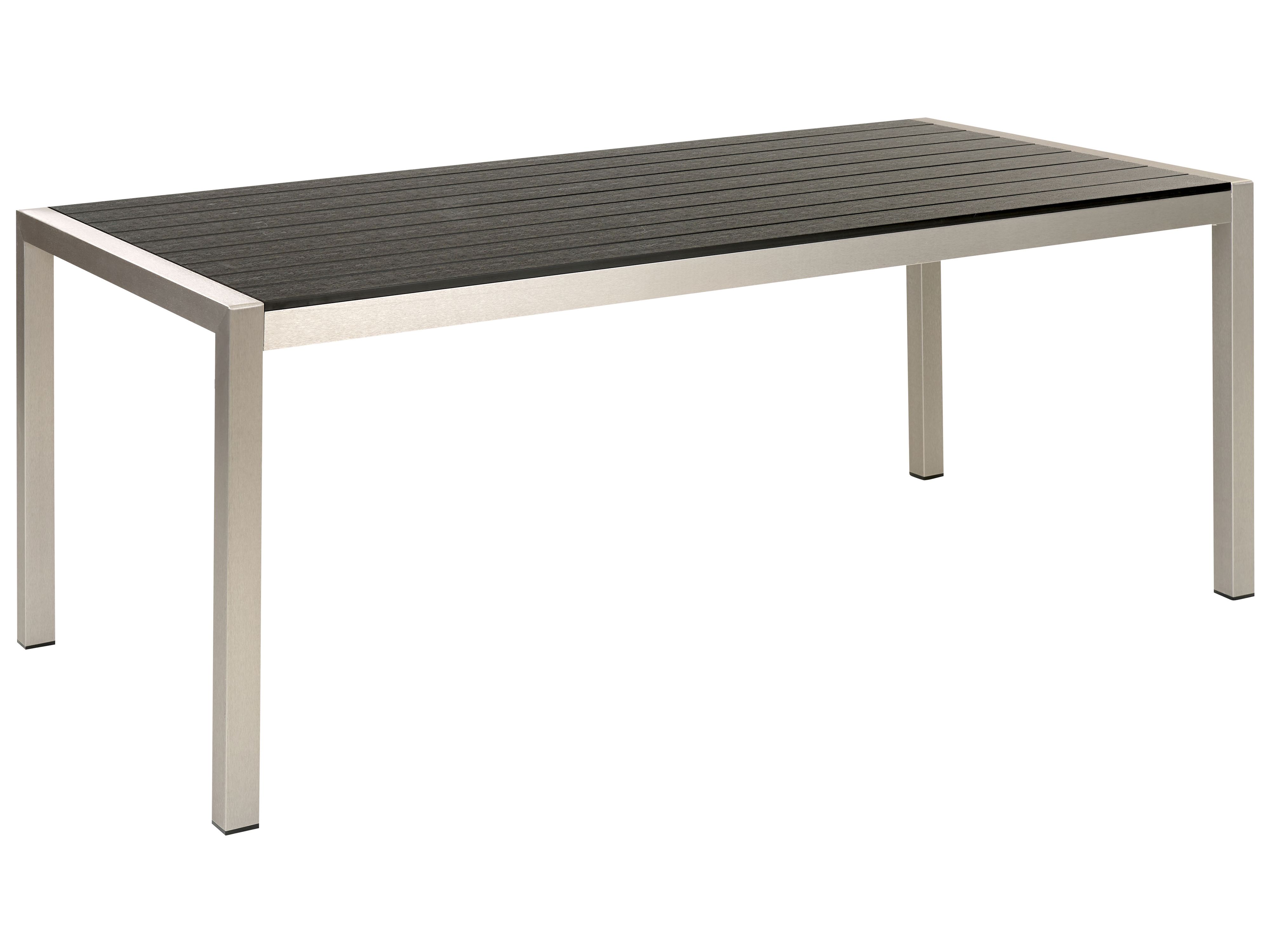Garden Dining Table VERNIO 180 cm 90 cm Metal Black/ Silver