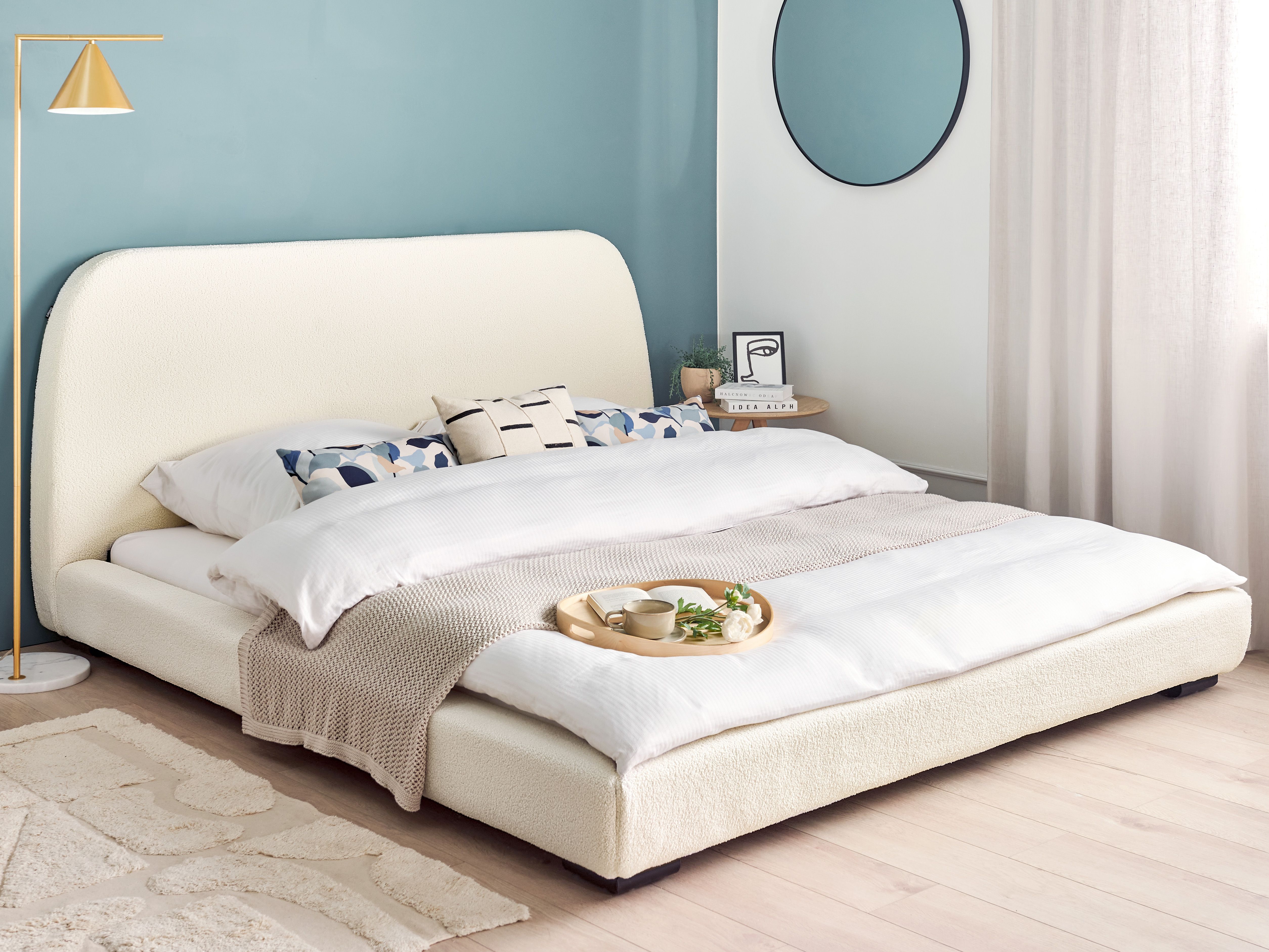 Waterbed Boucle ROISEL 180 x 200 cm (EU Super King) Light Beige