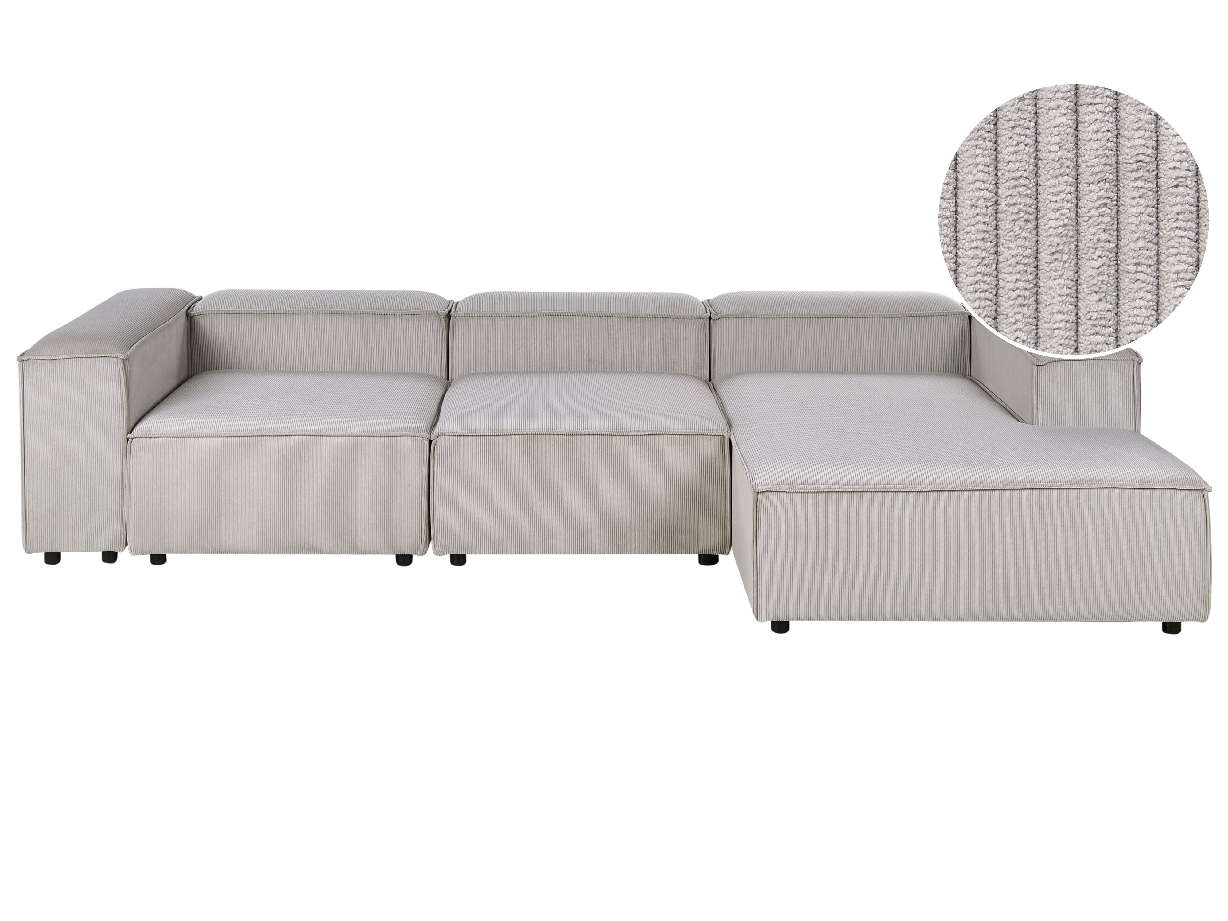 Modular Corner Sofa 4 Seater ARDAL Corduroy Taupe Left Hand