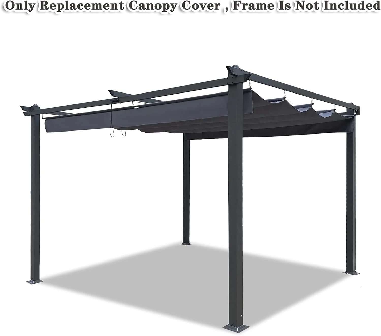Outdoor Patio Pergola Replacement Canopy Top Cover Gazebo Replacement Shade Cover (Gray-for 13x10 Ft Pergola Frame)