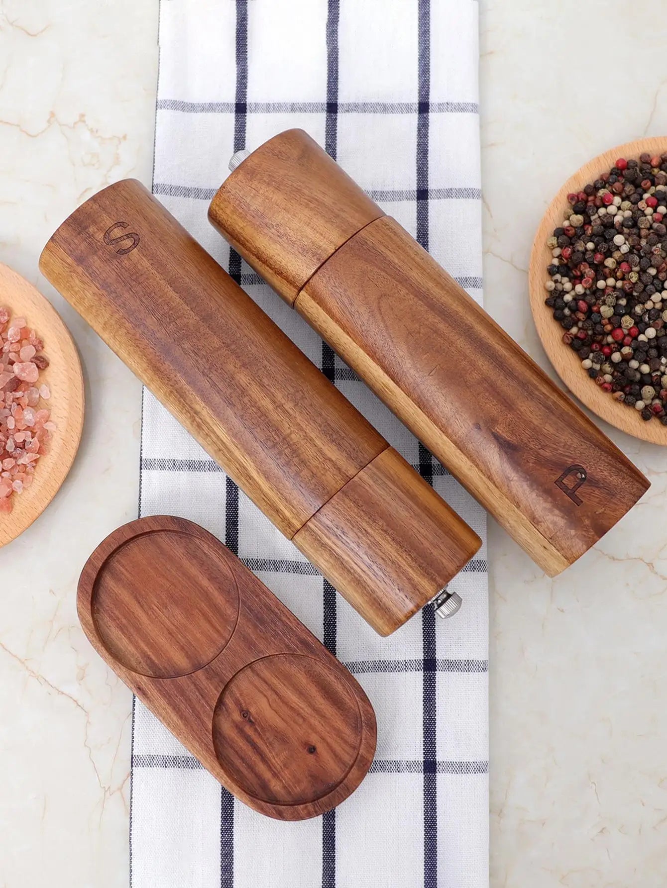 EetStijl | Luxe Houten Zout- en Pepermolenset