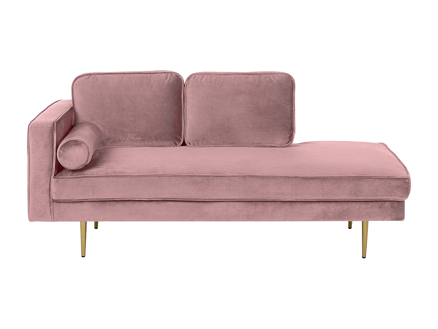 Chaise longue côté gauche MIRAMAS Velours Rose