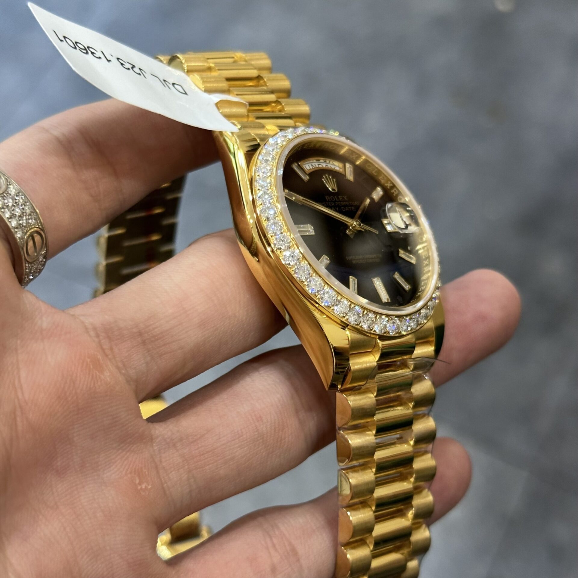 Rolex Replica Watch Day-Date 228238 Gold Wrapped With Moissanite GM V2 152gram 40mm - Top club
