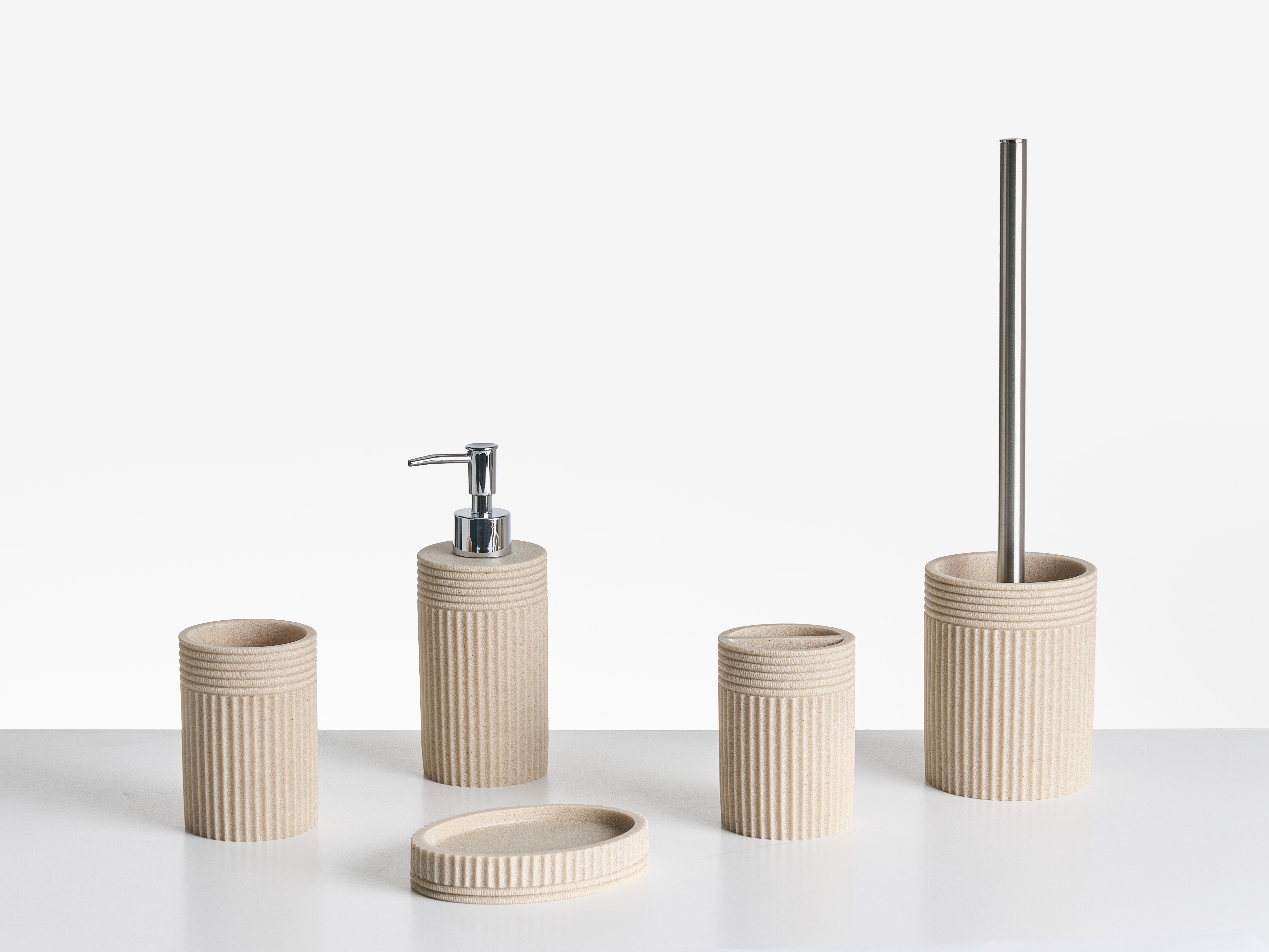 5-Piece Bathroom Accessories Set CHANCAY Light Beige