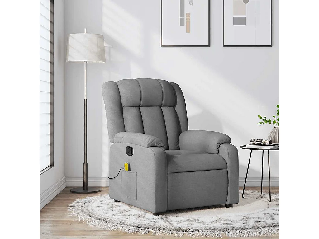 Fauteuil inclinable-Chaise de relax-Fauteuil de Massage Gris clair Tissu SHL2903