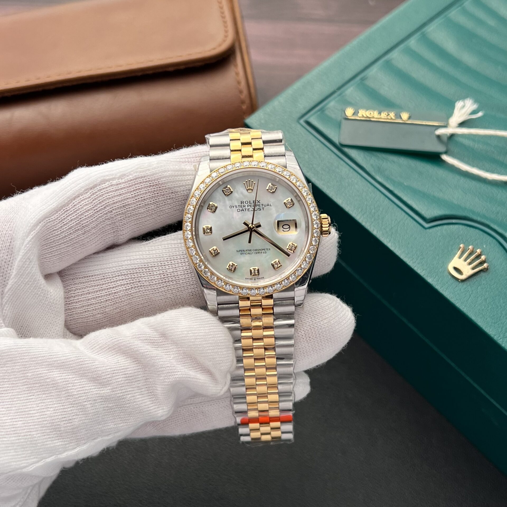 Rolex Rep 11 Watch DateJust MOP Moissanite Diamond Bezel EW 36mm - Top club