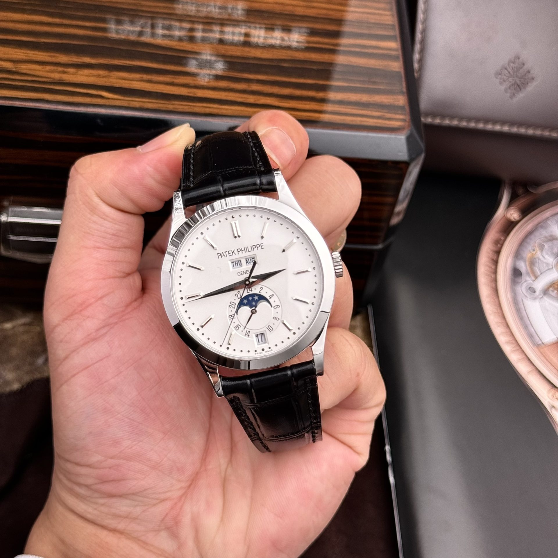 Patek Philippe Replica Watch Complications 5396G White Dial Leather Strap 38.5mm - Top club