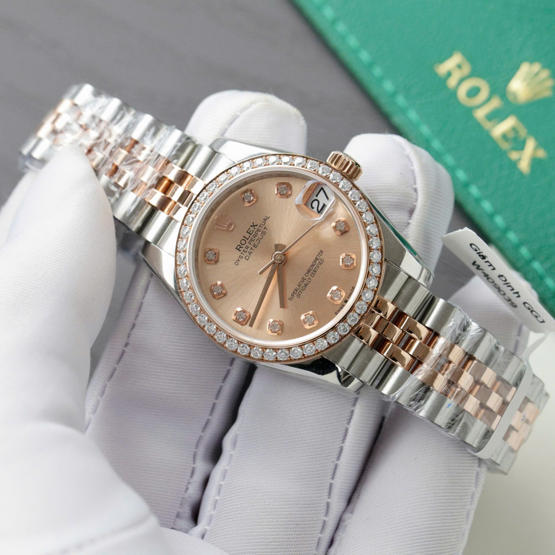 Rolex DateJust Replica Watch Custom Moissanite Diamonds Hong Kong 31mm - Top club
