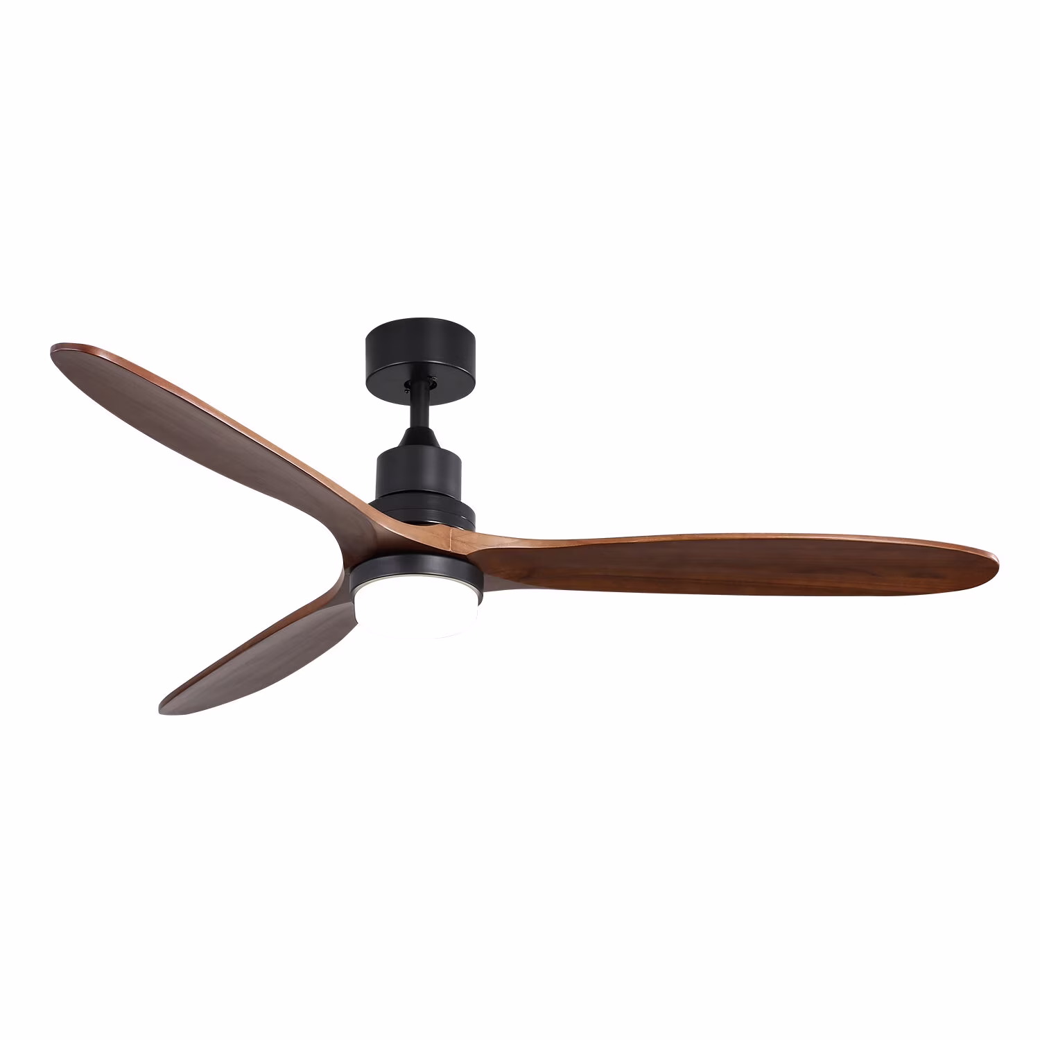 52 Inch Minimalist Ceiling Fan Light with 6 Speed Remote Energy-Saving Dc Motor,Matte White Metal & Wood Electrical Appliances Fans