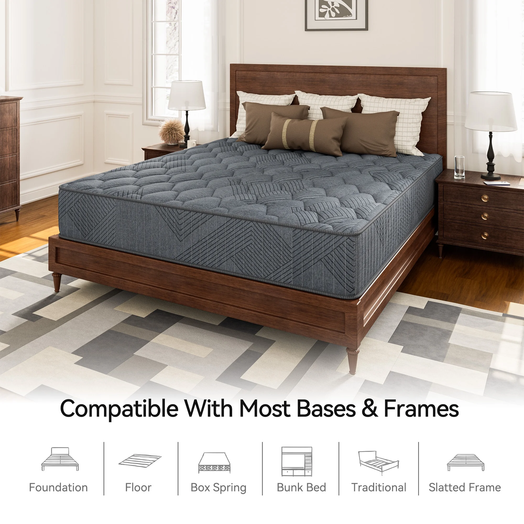 Babo Care Queen Hybrid Mattress, 12 inch Cooling-Gel Memory Foam and Individually Pocket Innerspring Mattress, CertiPUR-US Certified,Queen Size Mattress - Image 2