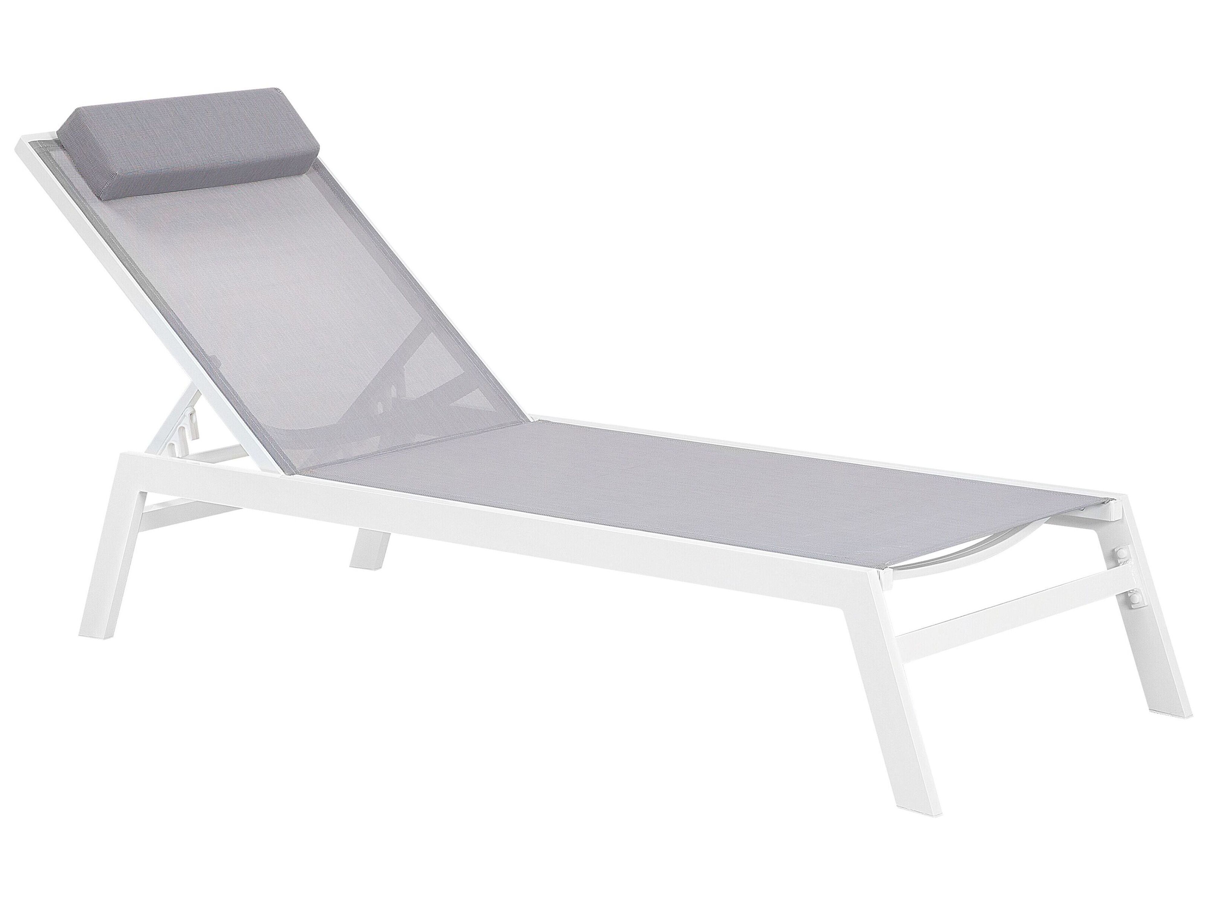 Sun Lounger CATANIA Reclining Metal Grey