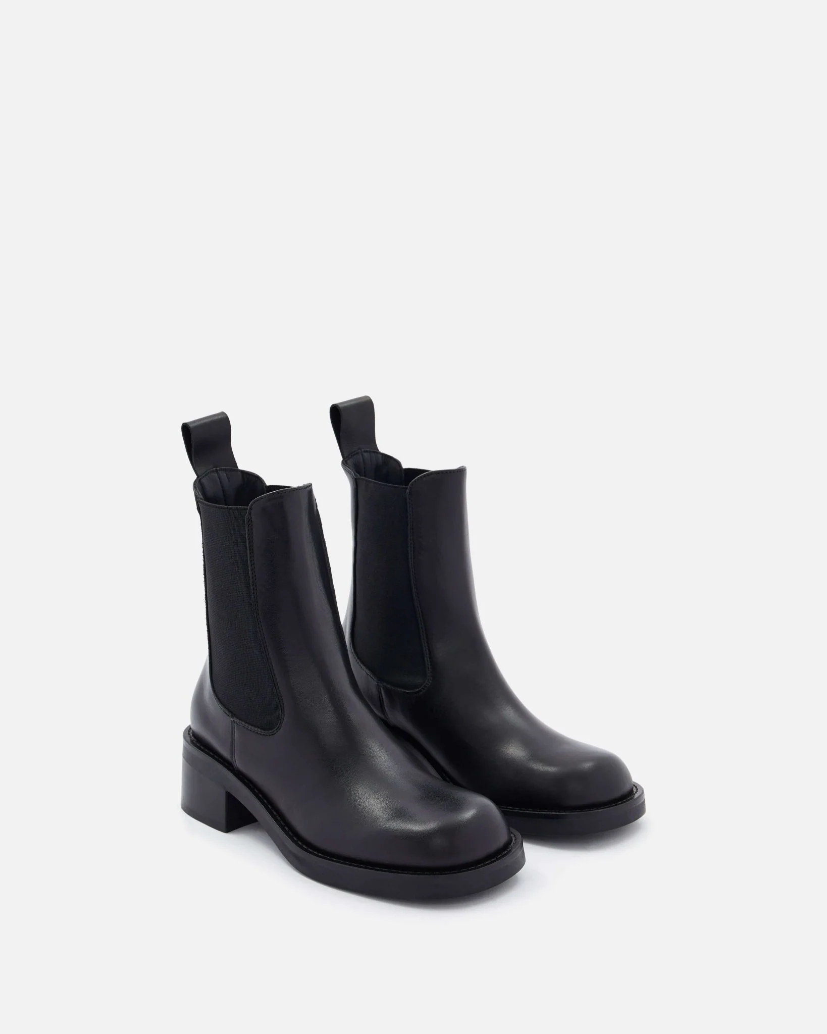 BOTTINES NAMBA - En cuir à petits talons noir