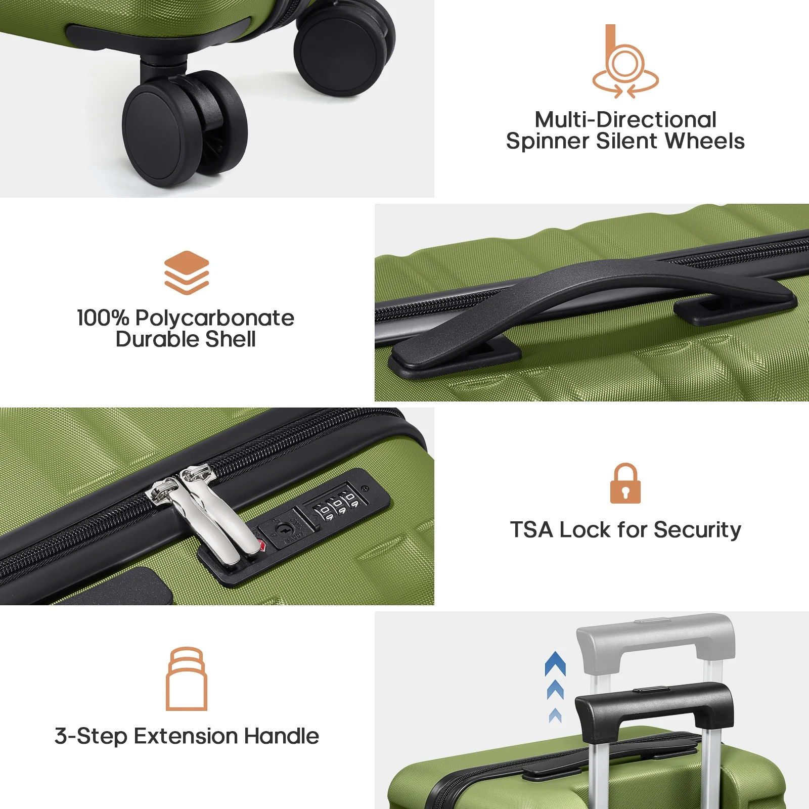 MIUSSE Luggage Sets 3 Piece, 20 Inch Carry On Luggage with Wheels, 100% PC Hardshell Suitcase with TSA Lock, Carry On Suitcases Airline Approved With Travel Backpack for Men Women - Image 28