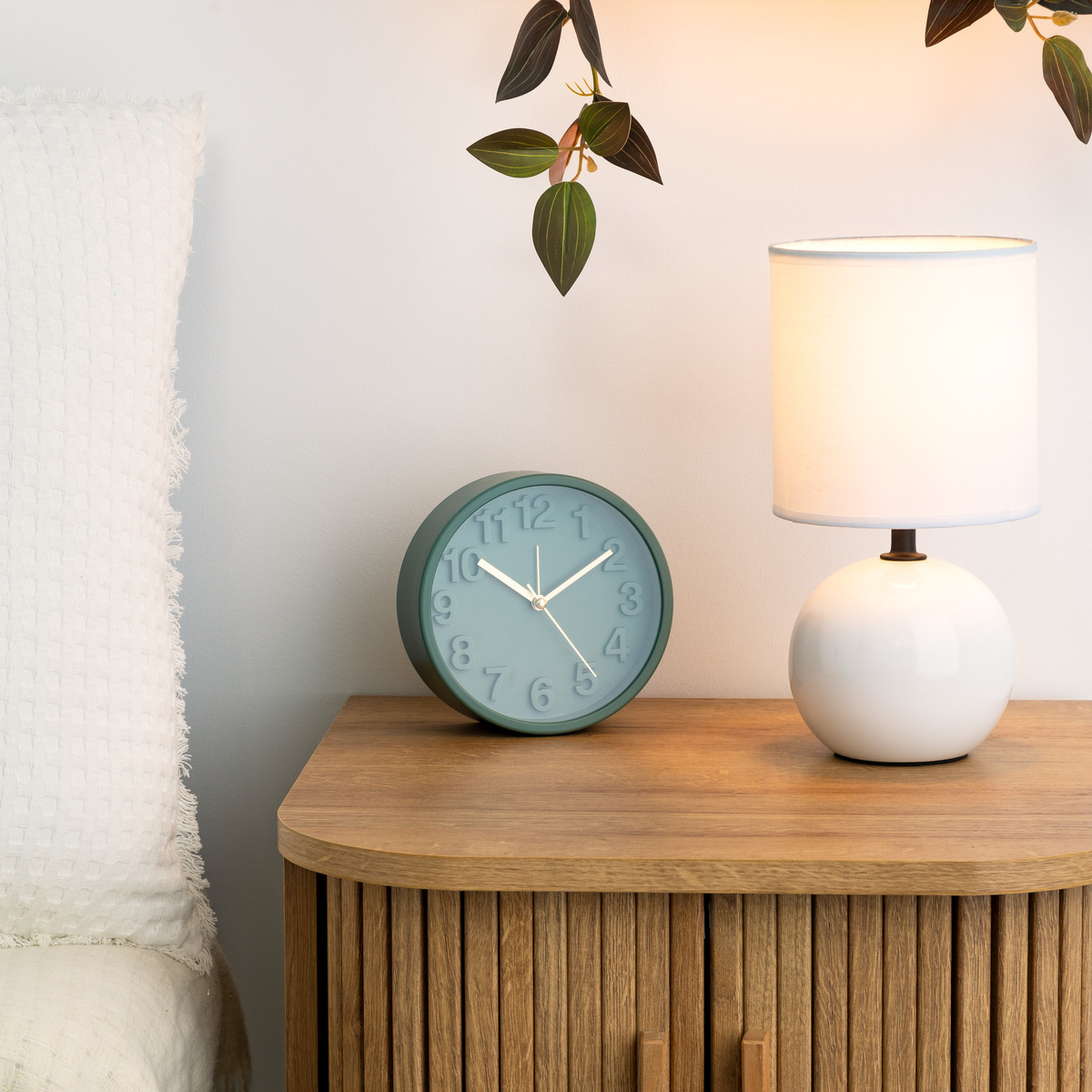 Ceramic lamp "Tim&eacute;o" Glossy white, H.25 cm